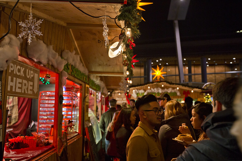 a photo of people at the Christmas market of Vancouver