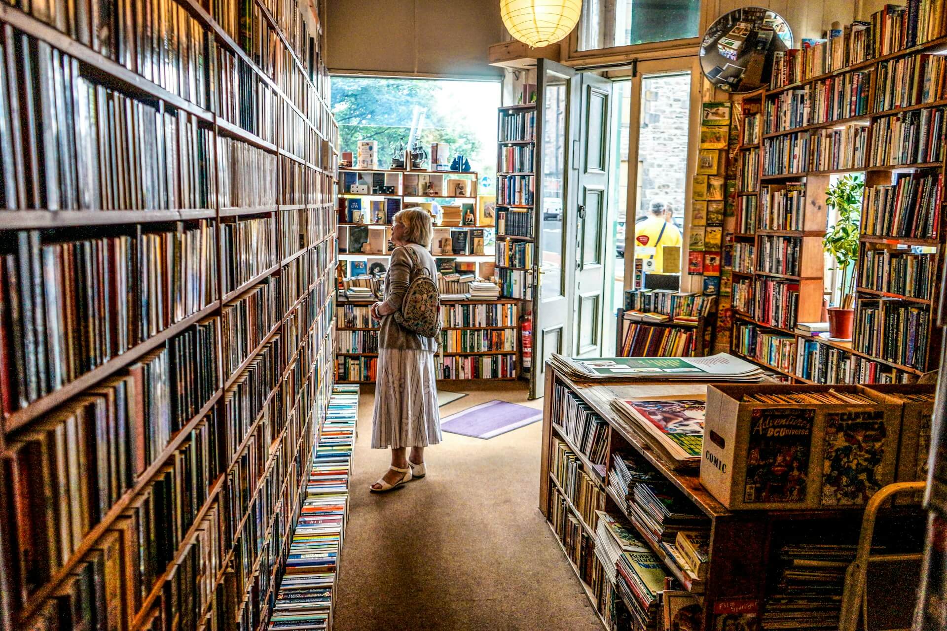 Browsing shelves in a Vancouver bookshop