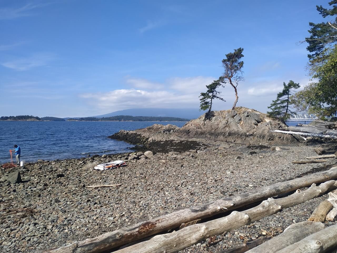 Inflatable boating on the water at Bowen Island