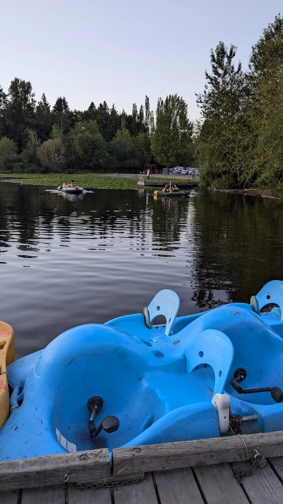 Paddling at Deer Lake Park in Burnaby