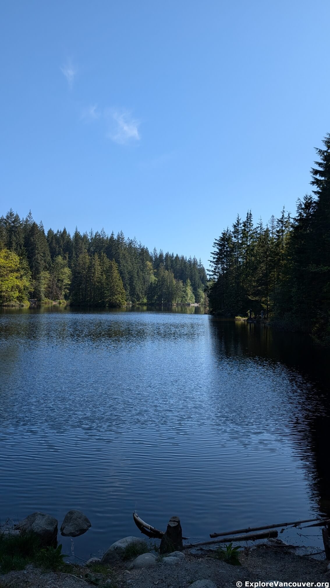 Vertical photo of Rice Lake in North Vancouver