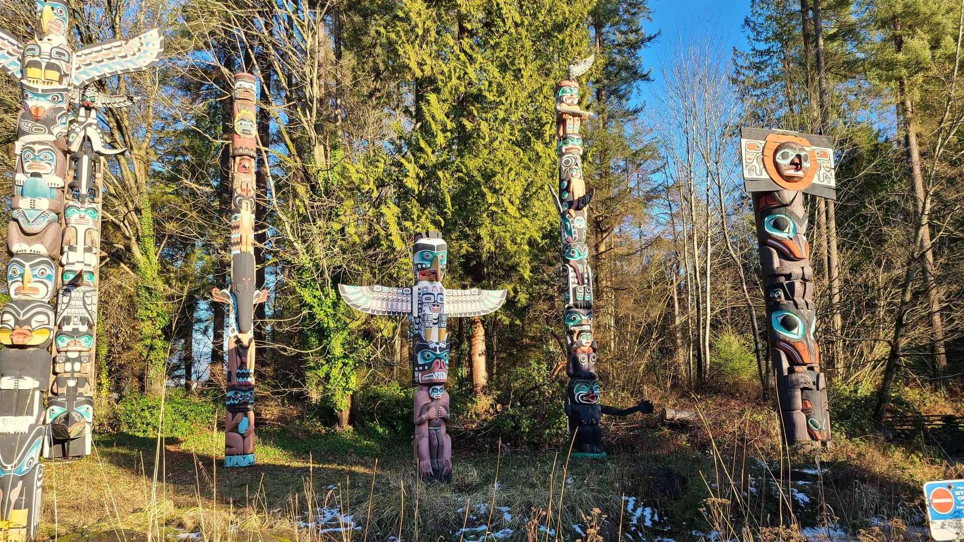 Totem poles at Brockton Point in Stanley Park