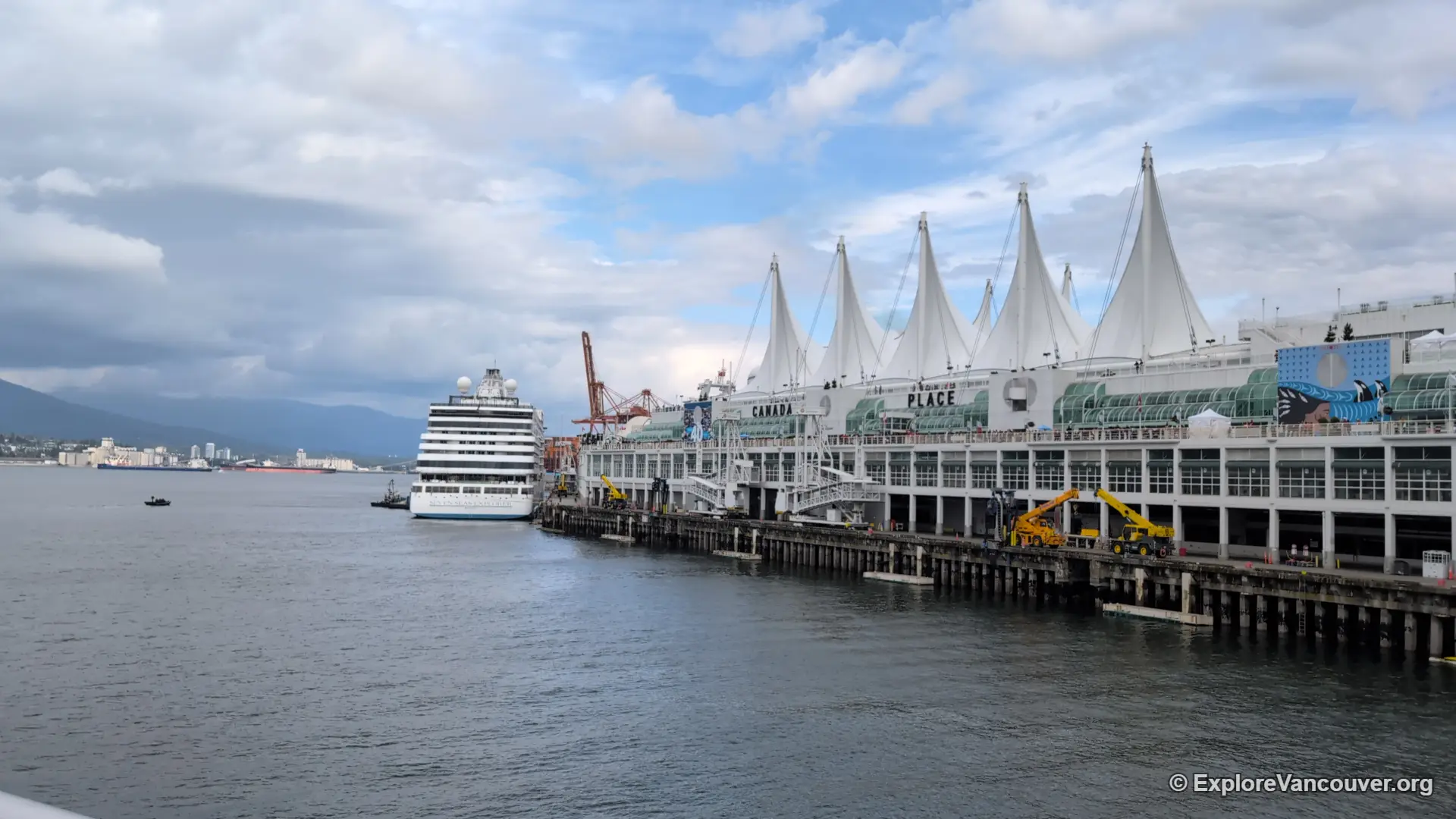 Canada Place and the surrounding harbour in Vancouver