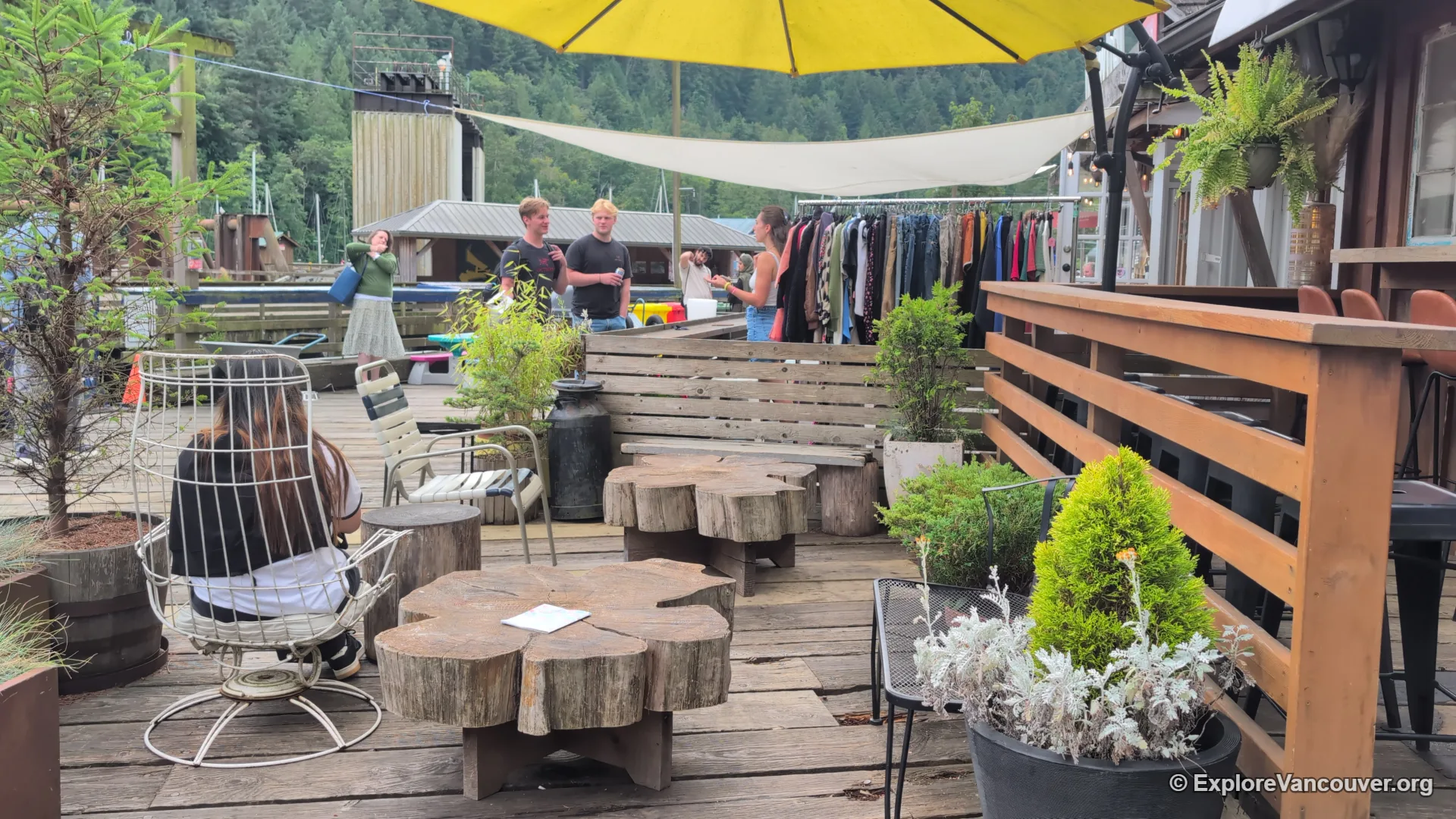 Bowen Island Marina boardwalk near Tell Your Friends cafe