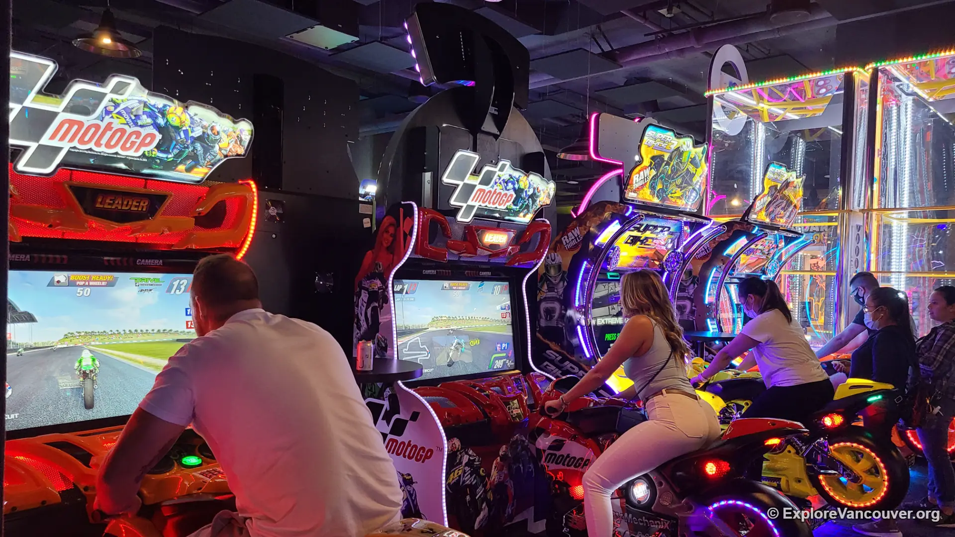 Bike arcade game inside The Rec Room at Amazing Brentwood