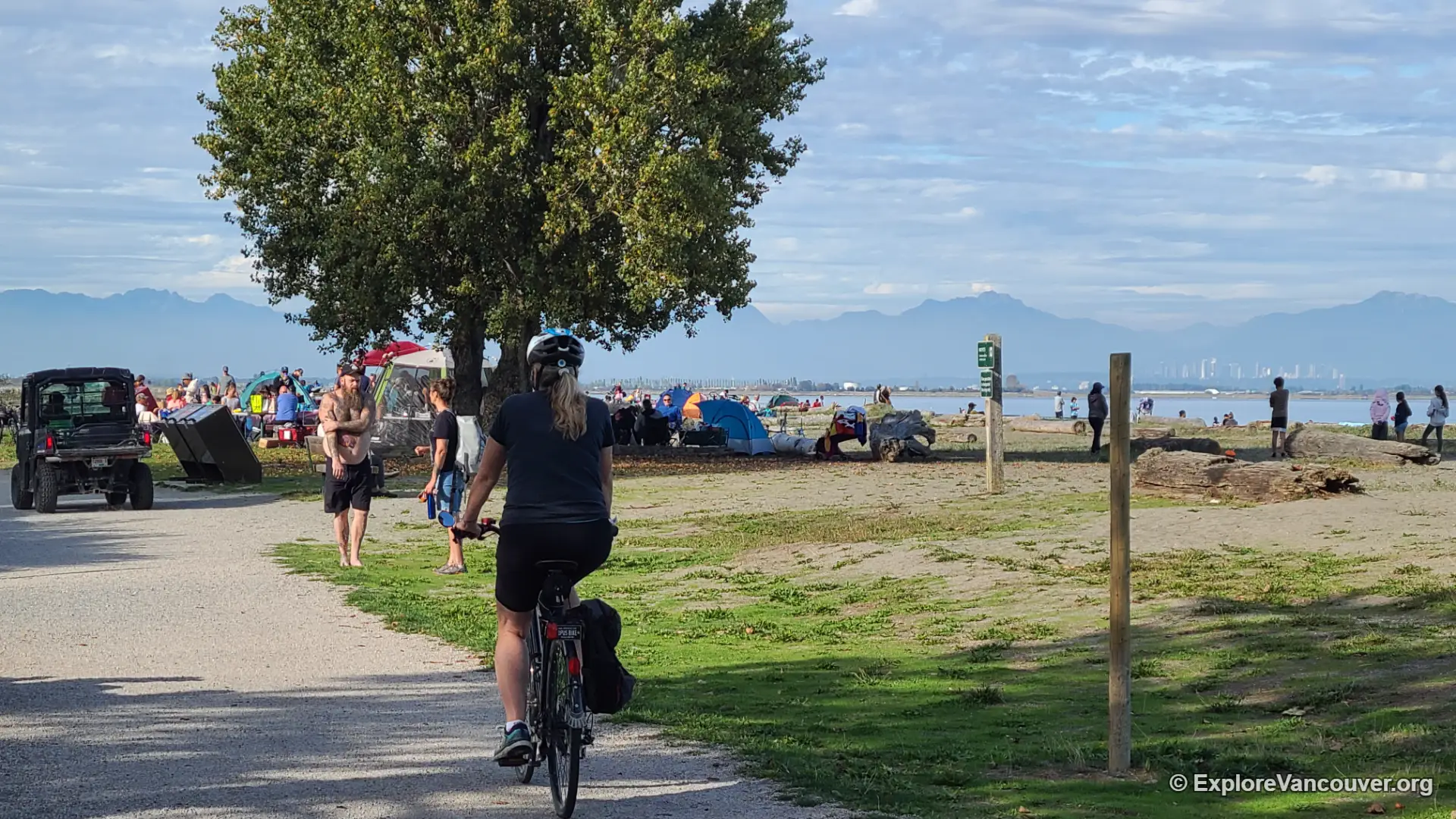 Centennial Beach on a summer day at Boundary Bay Regional Park