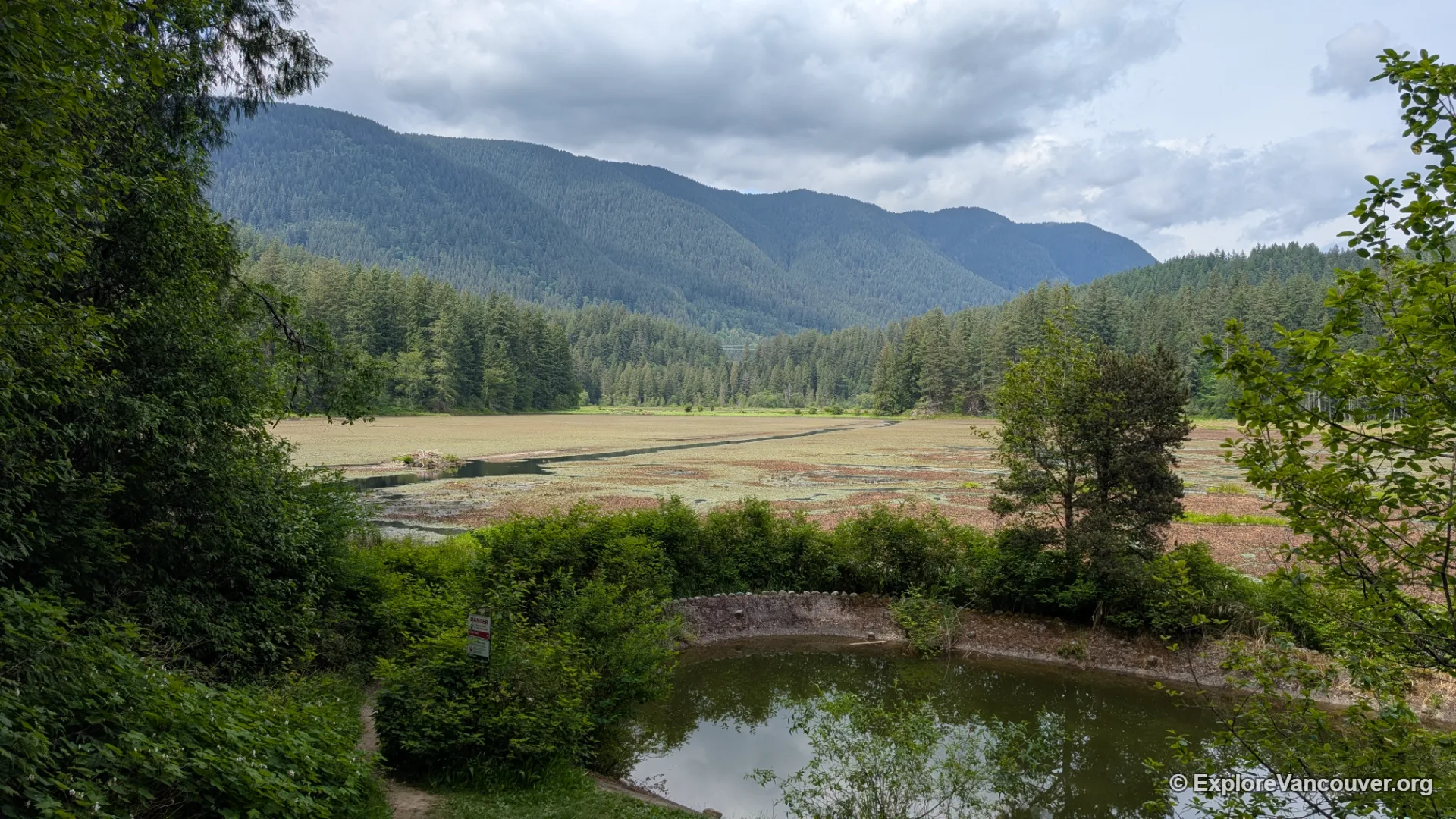 Sweeping valley view from a lookout point at Minnekhada Regional Park in Coquitlam