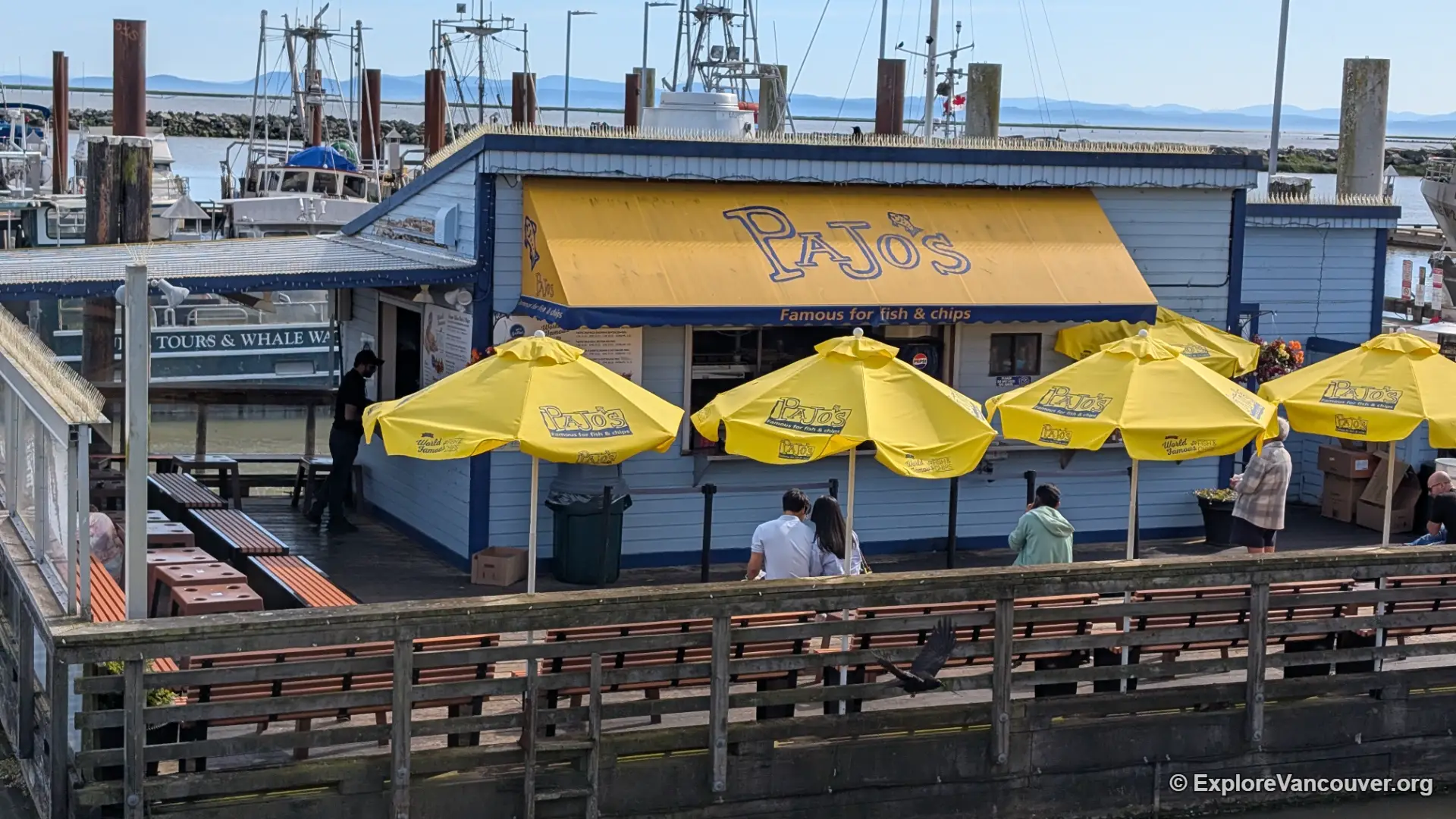 Pajo's Fish and Chips floating restaurant location in Steveston