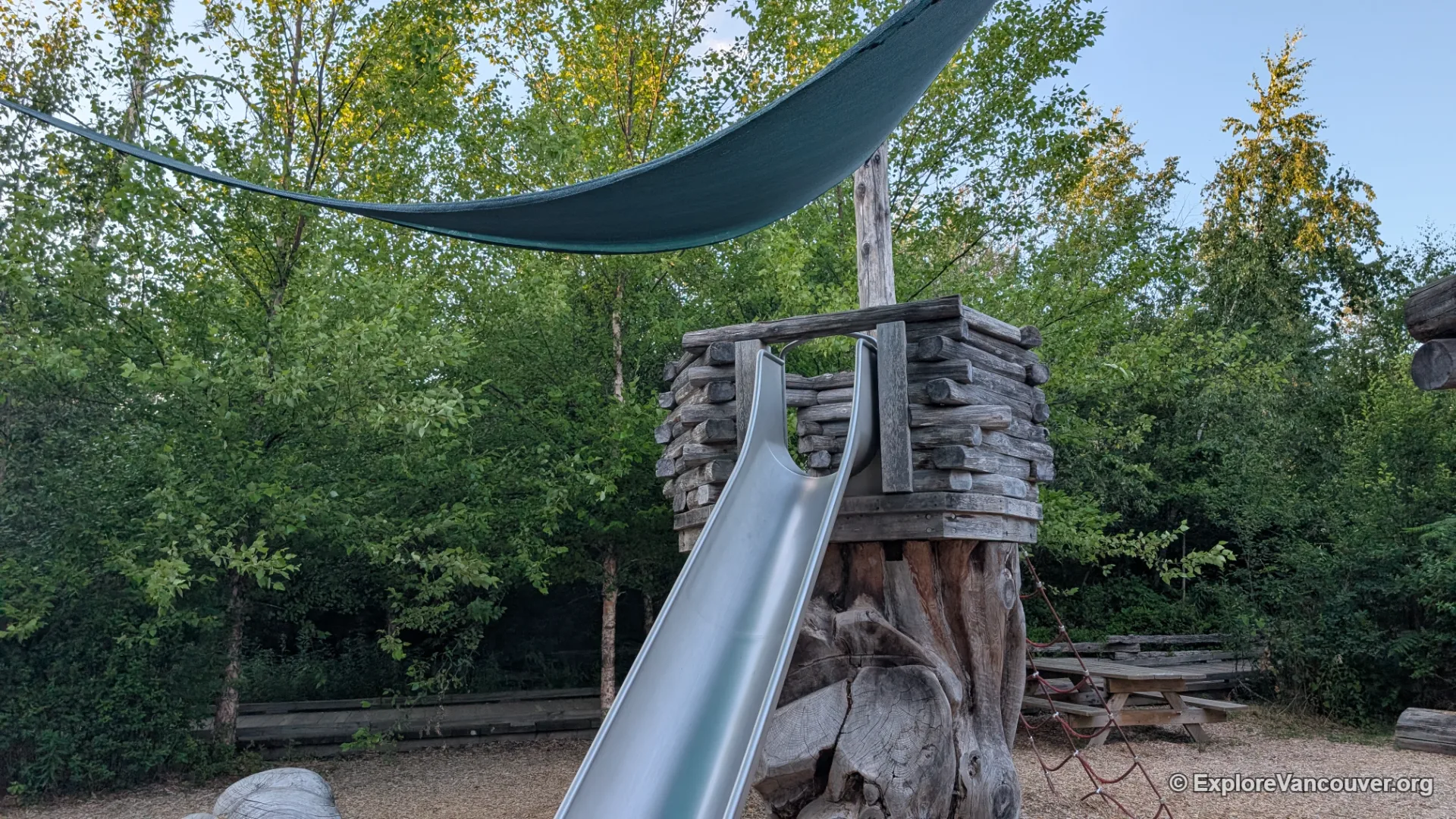Playground slide near the Richmond Nature Park entrance