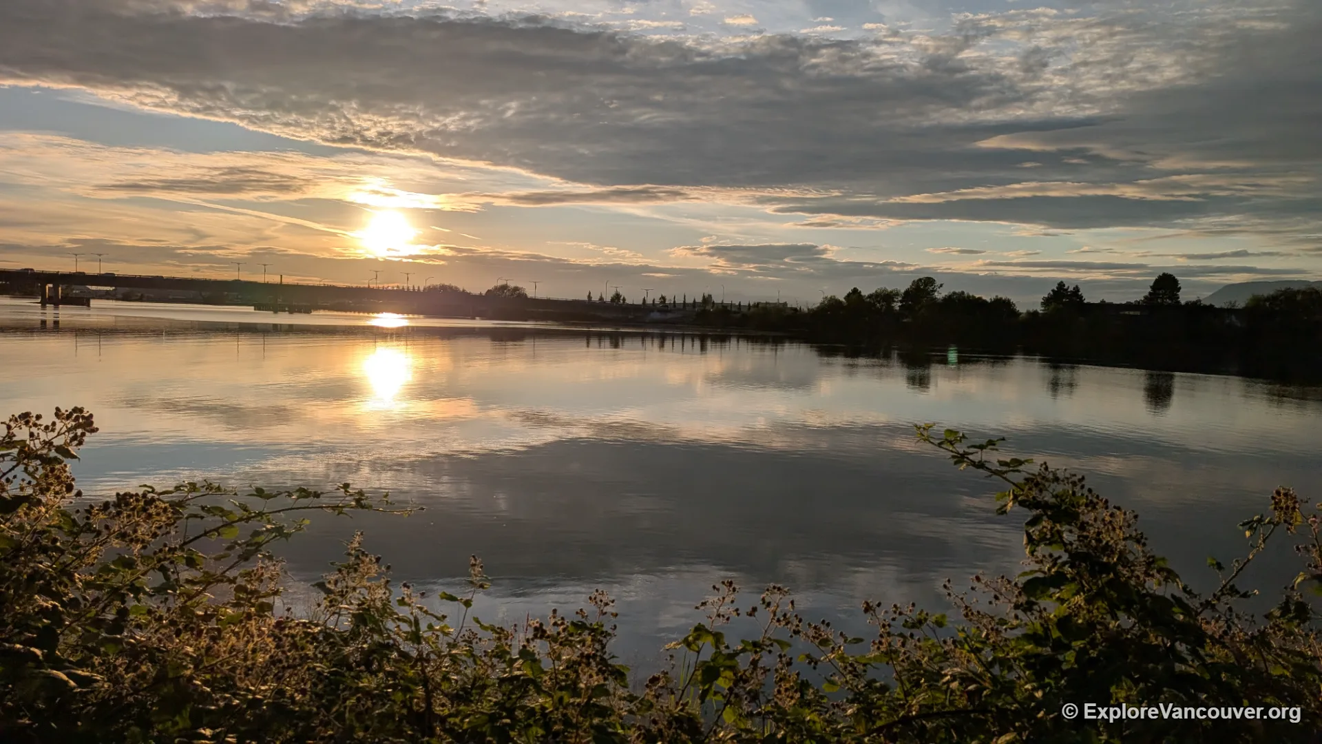 Fraser River waterfront view outside the Richmond Olympic Oval