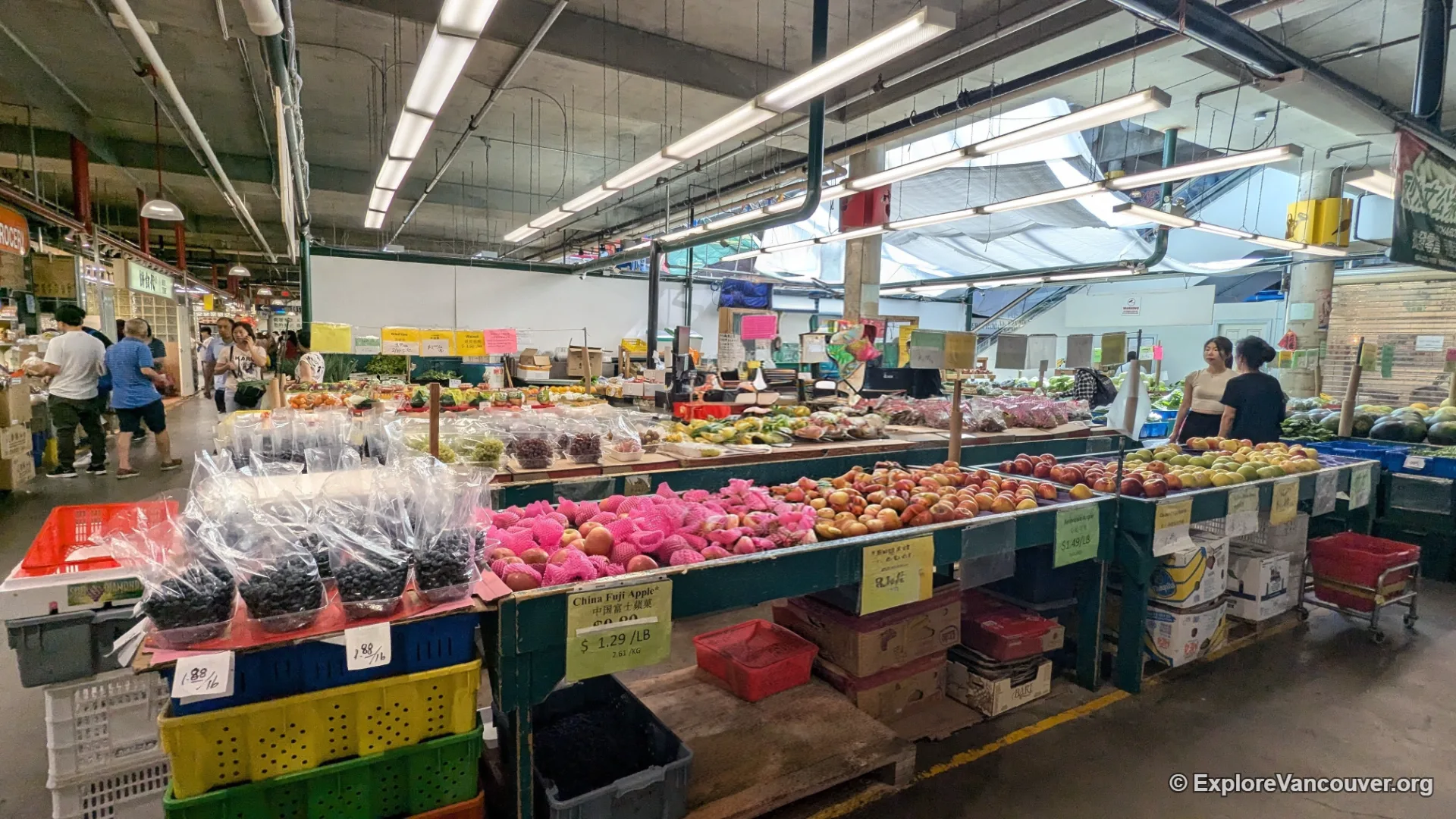Grocery stalls inside the Richmond Public Market
