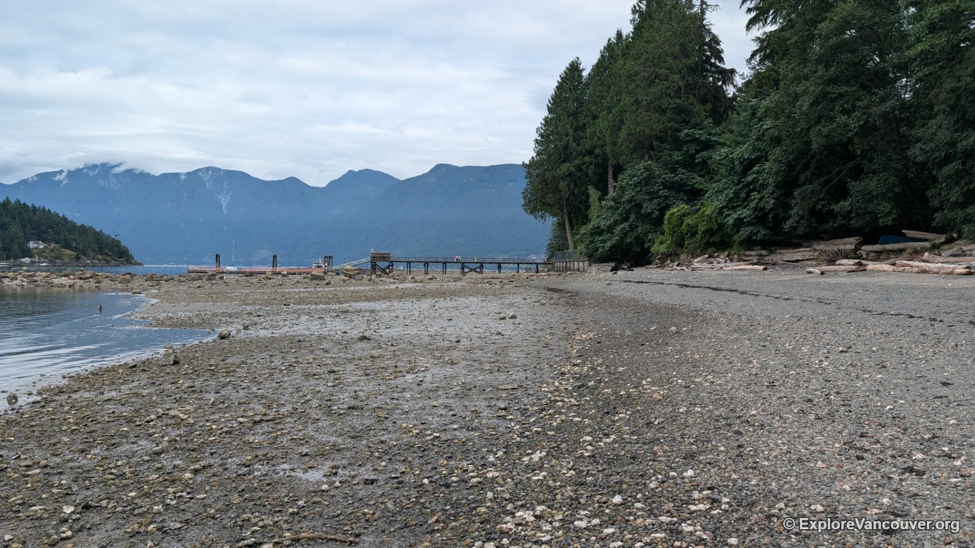 Sandy Beach on Bowen Island on a clear summer day