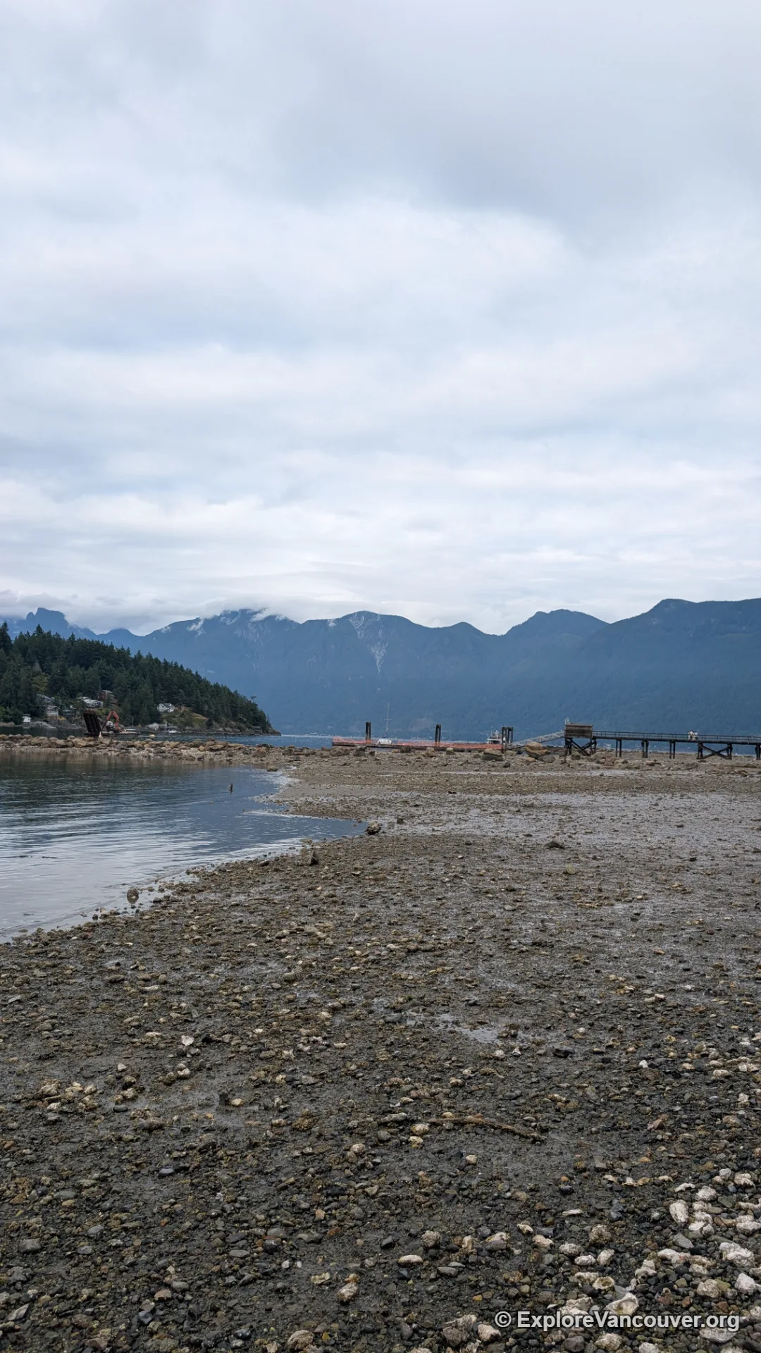 Vertical view of Sandy Beach, Bowen Island
