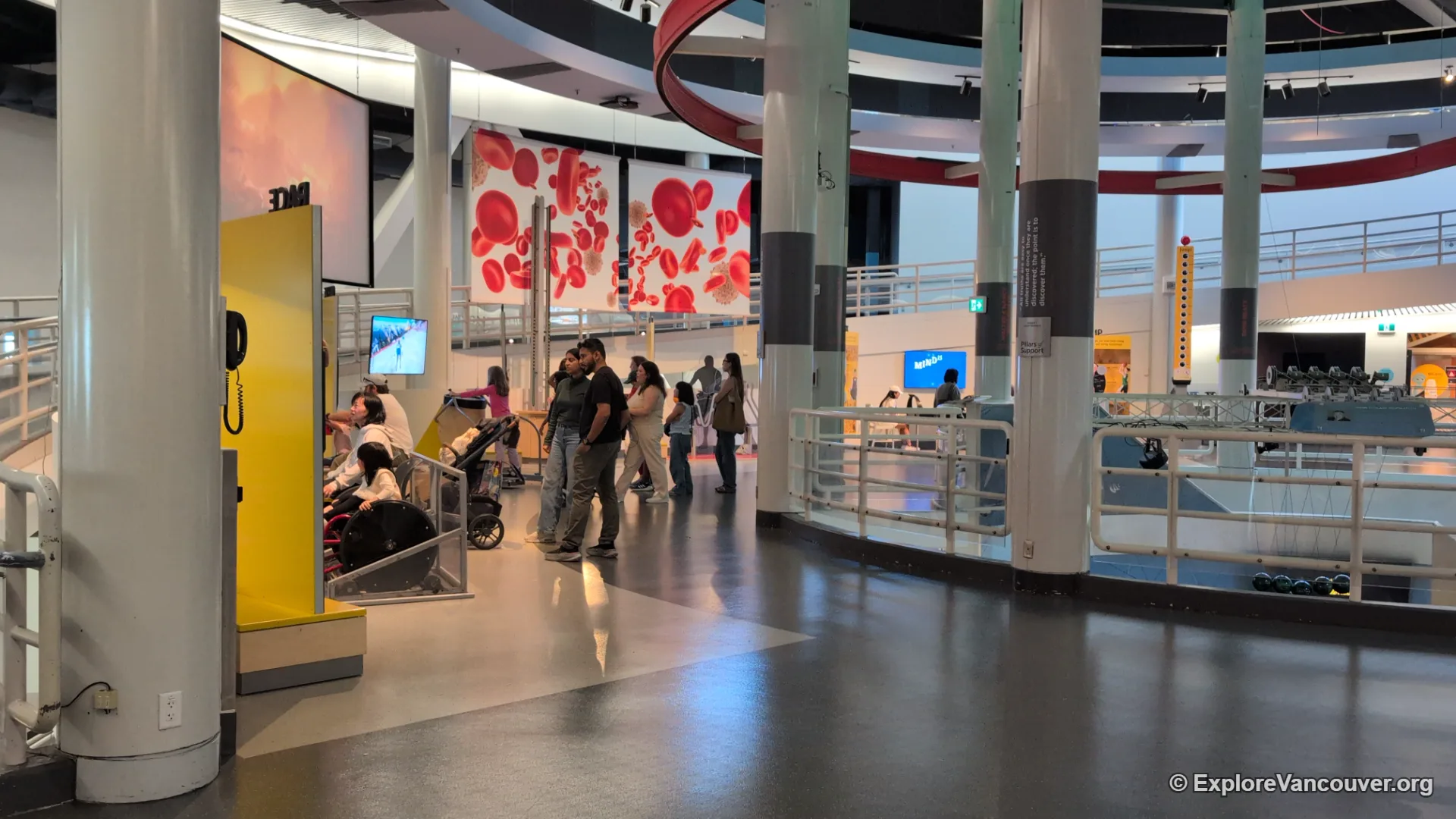 Interactive exhibits inside Science World
