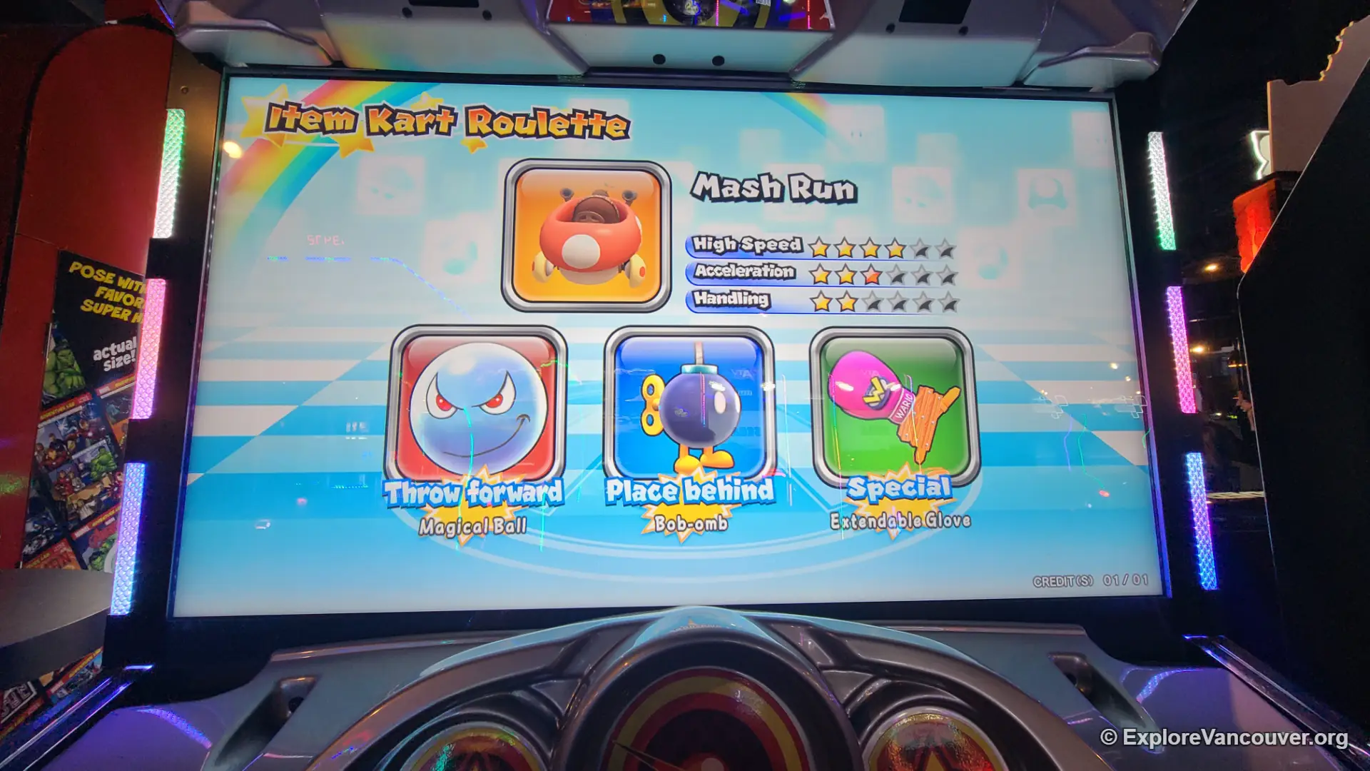Arcade cabinet game inside The Rec Room at Amazing Brentwood
