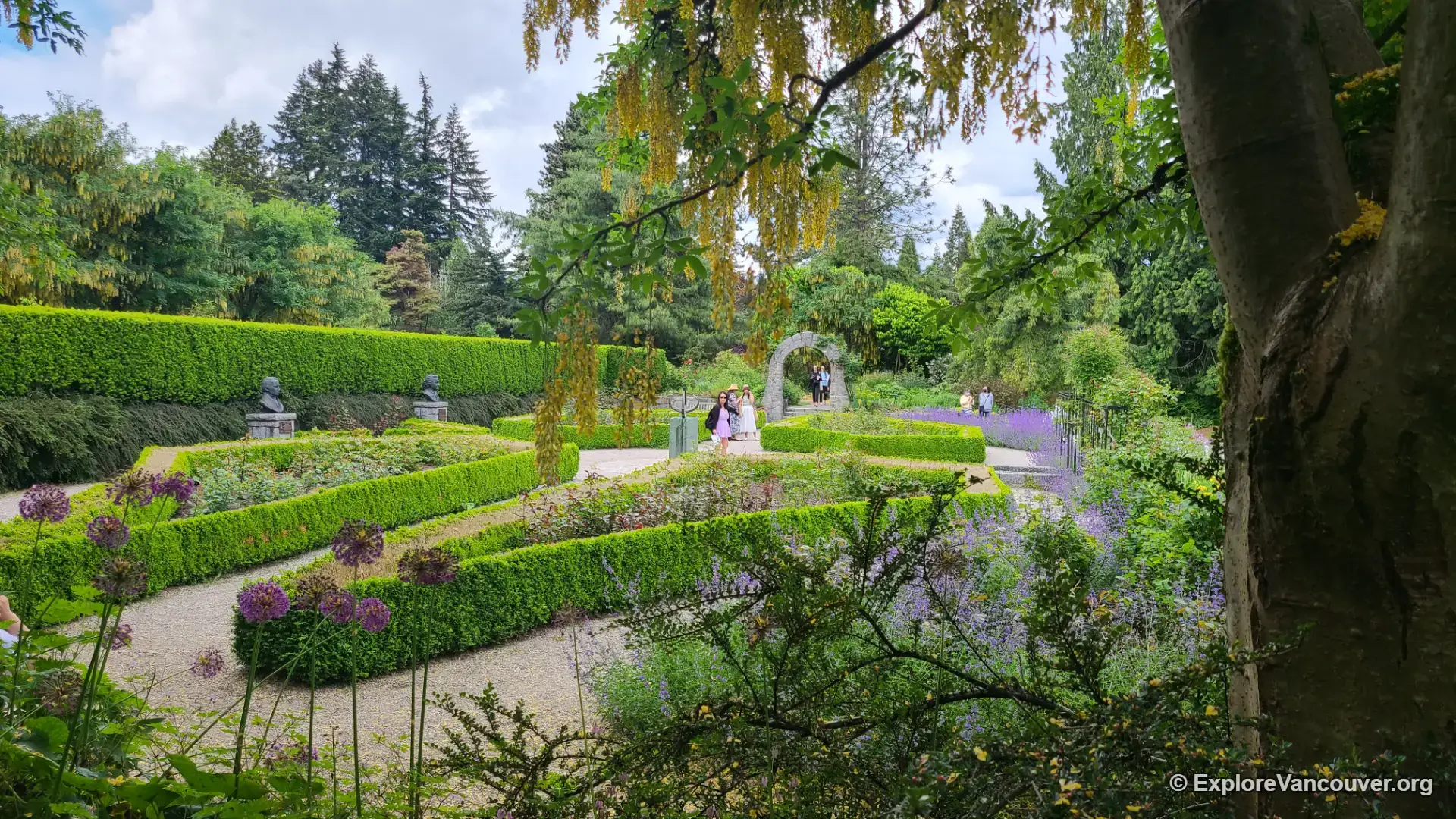Flower beds in bloom at VanDusen Botanical Garden