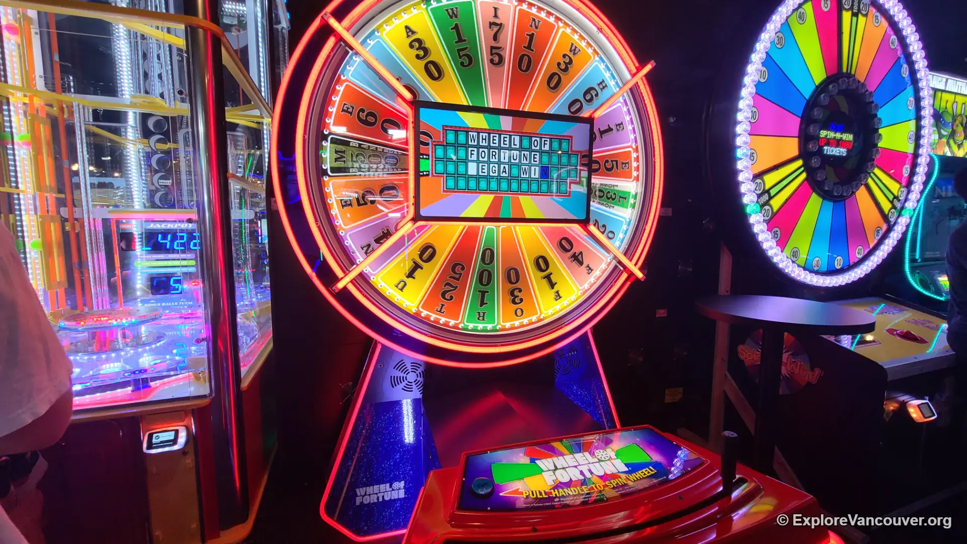 Wheel of Fortune arcade game inside The Rec Room