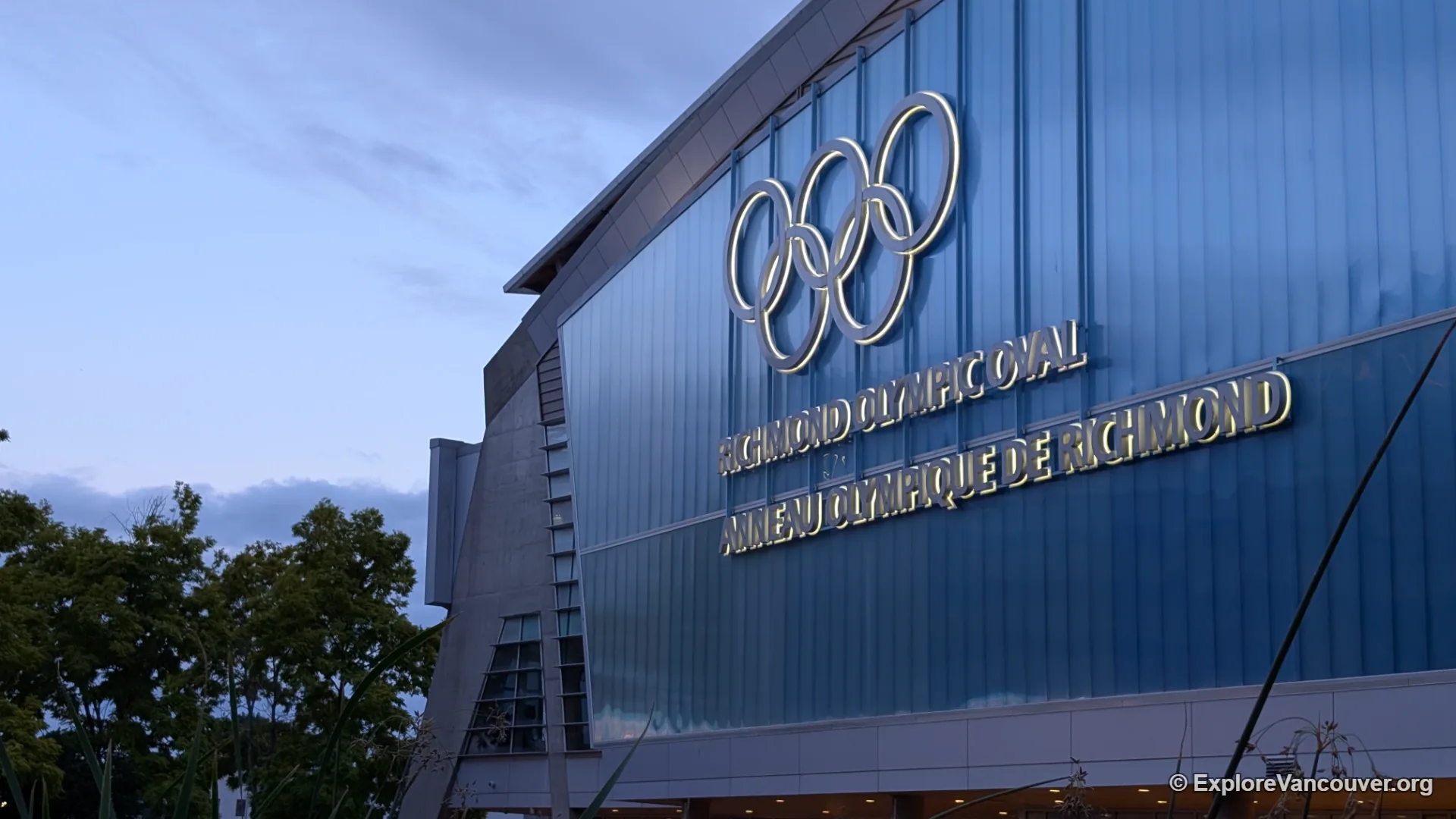 Entrance sign at the Richmond Olympic Oval