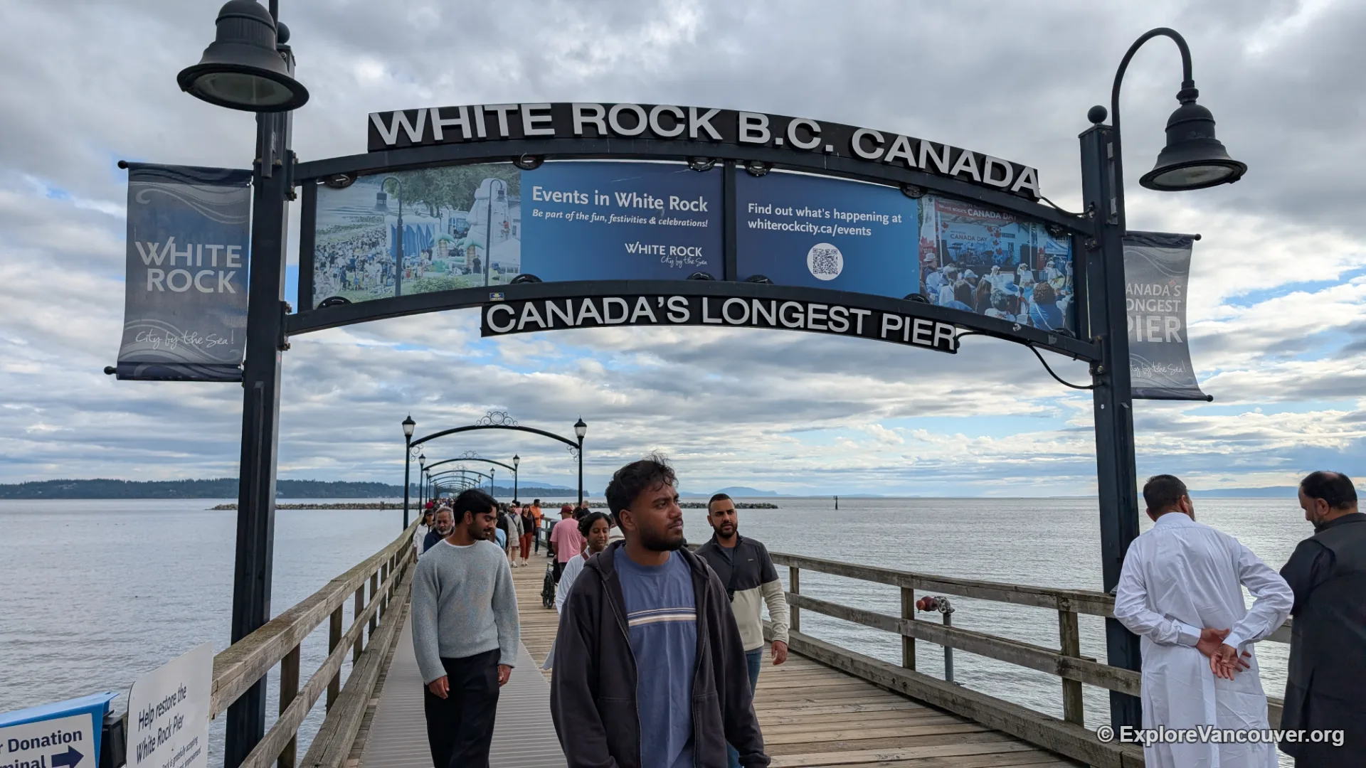 White Rock Pier entrance sign