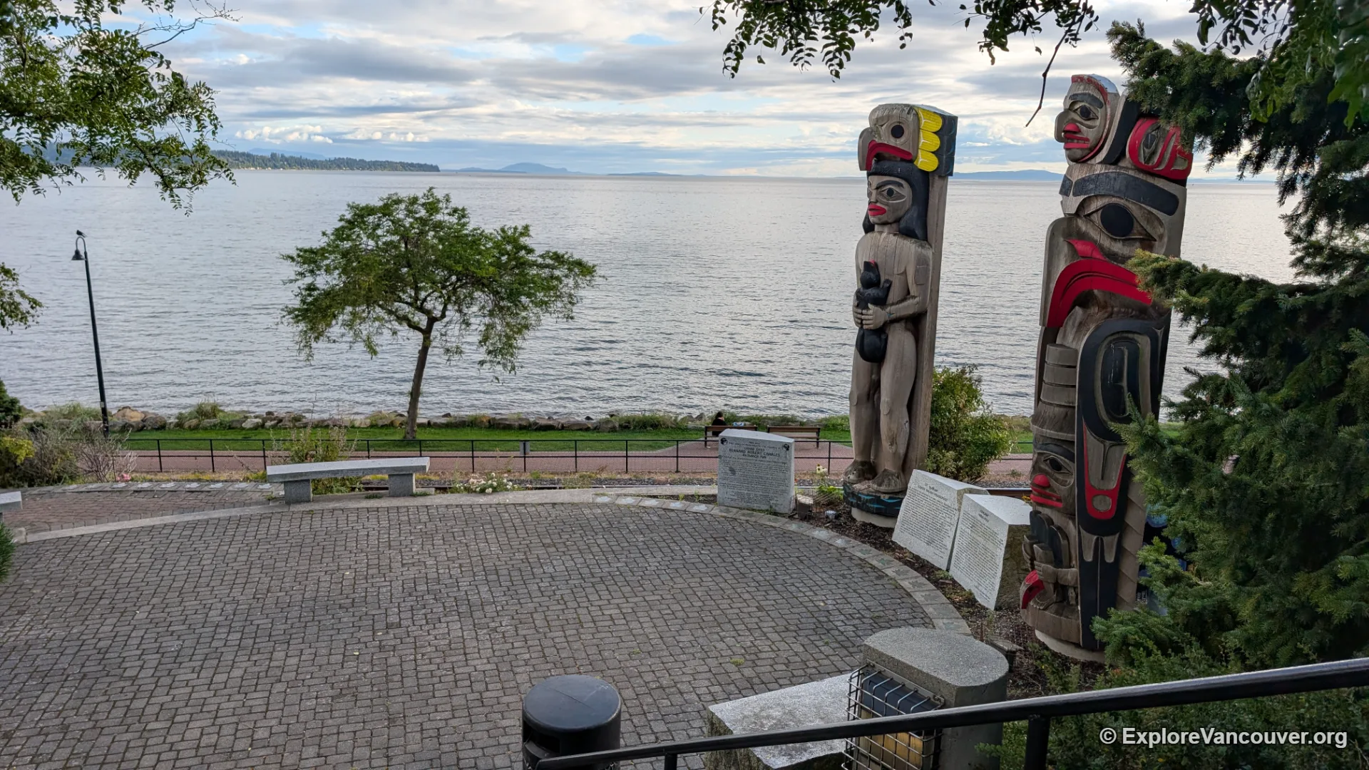 Totem poles along the White Rock waterfront