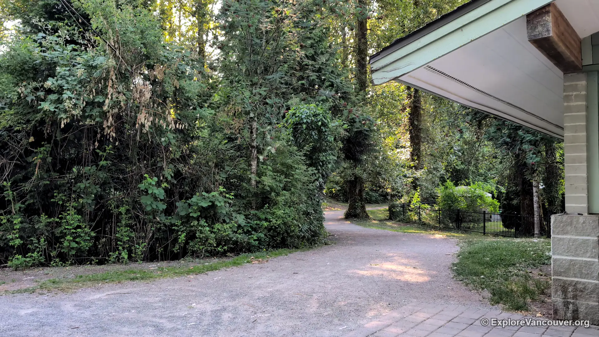 Trail through Brae Island Regional Park near Fort Langley in fall
