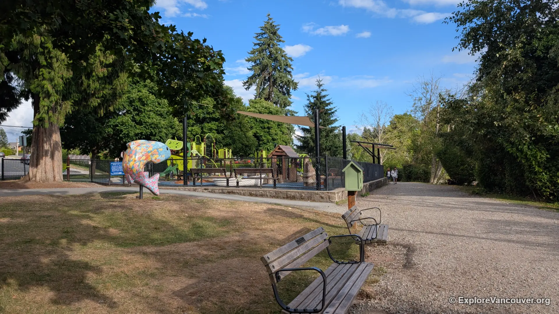 Playground equipment for kids at Como Lake Park near the south parking lot