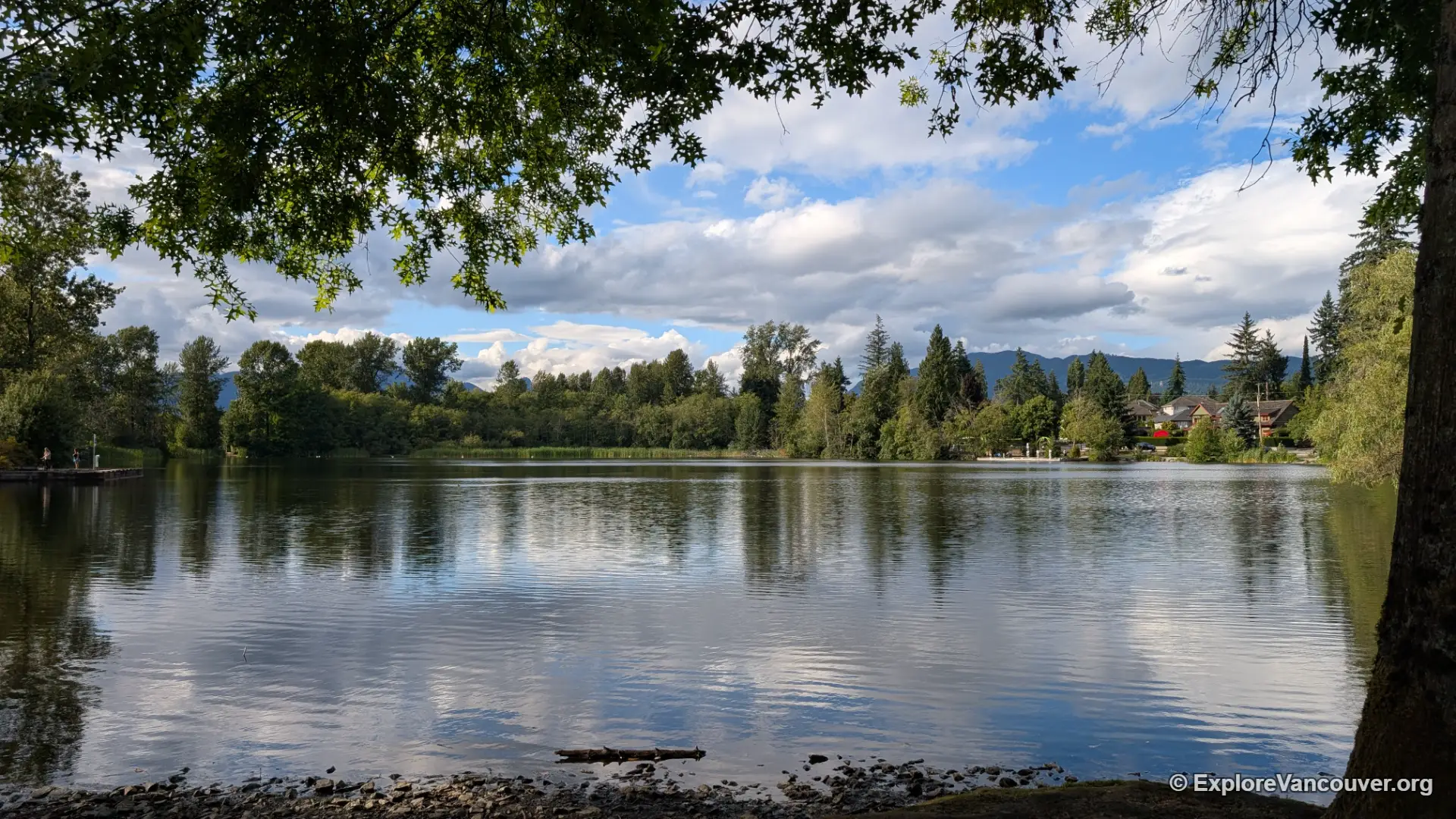 Scenic view of Como Lake Park with open grass area for picnics