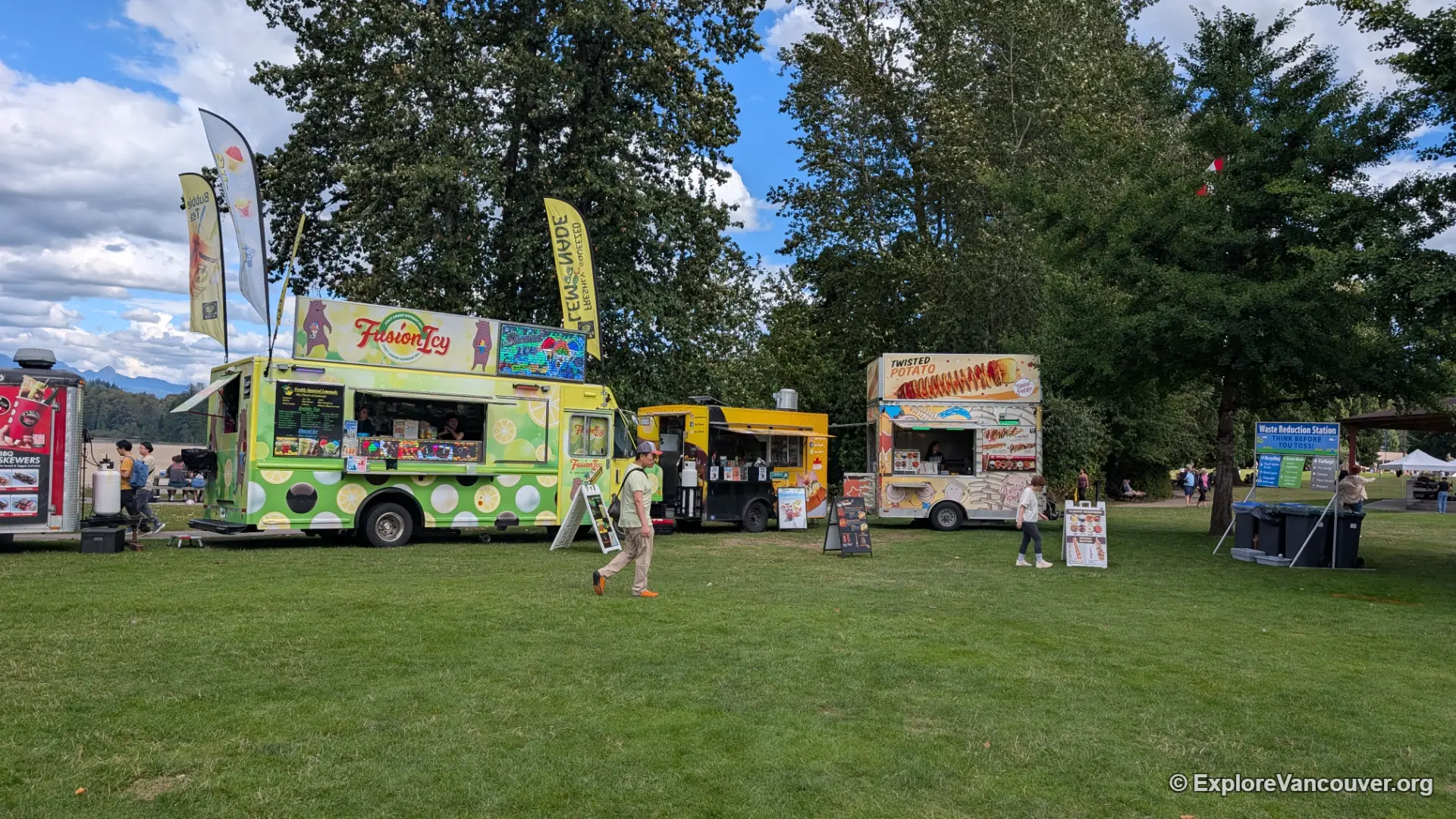 Food vendors at Rocky Point Park during a community event