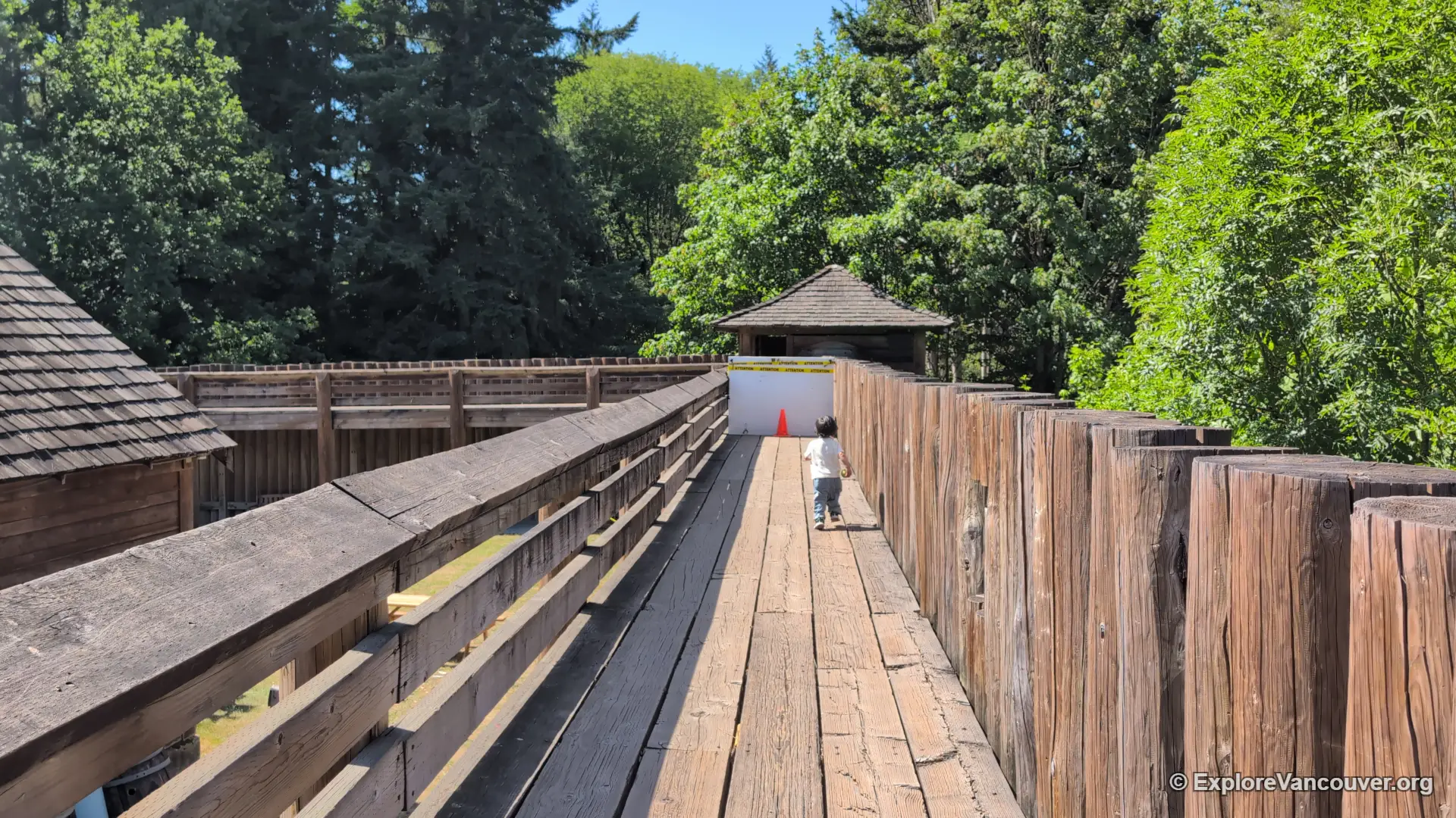 The bastion lookout tower along the fort's palisade wall