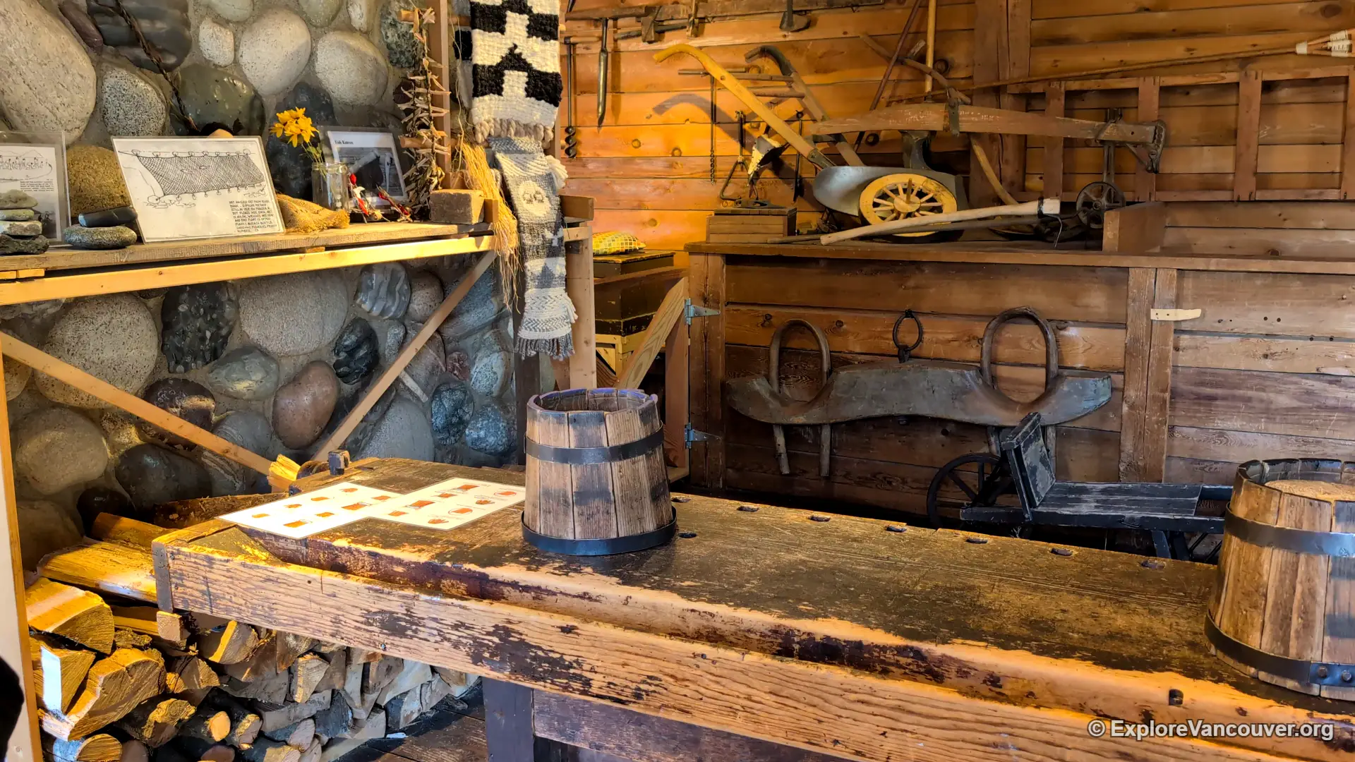 Hands-on barrel making activity for visitors at the cooperage