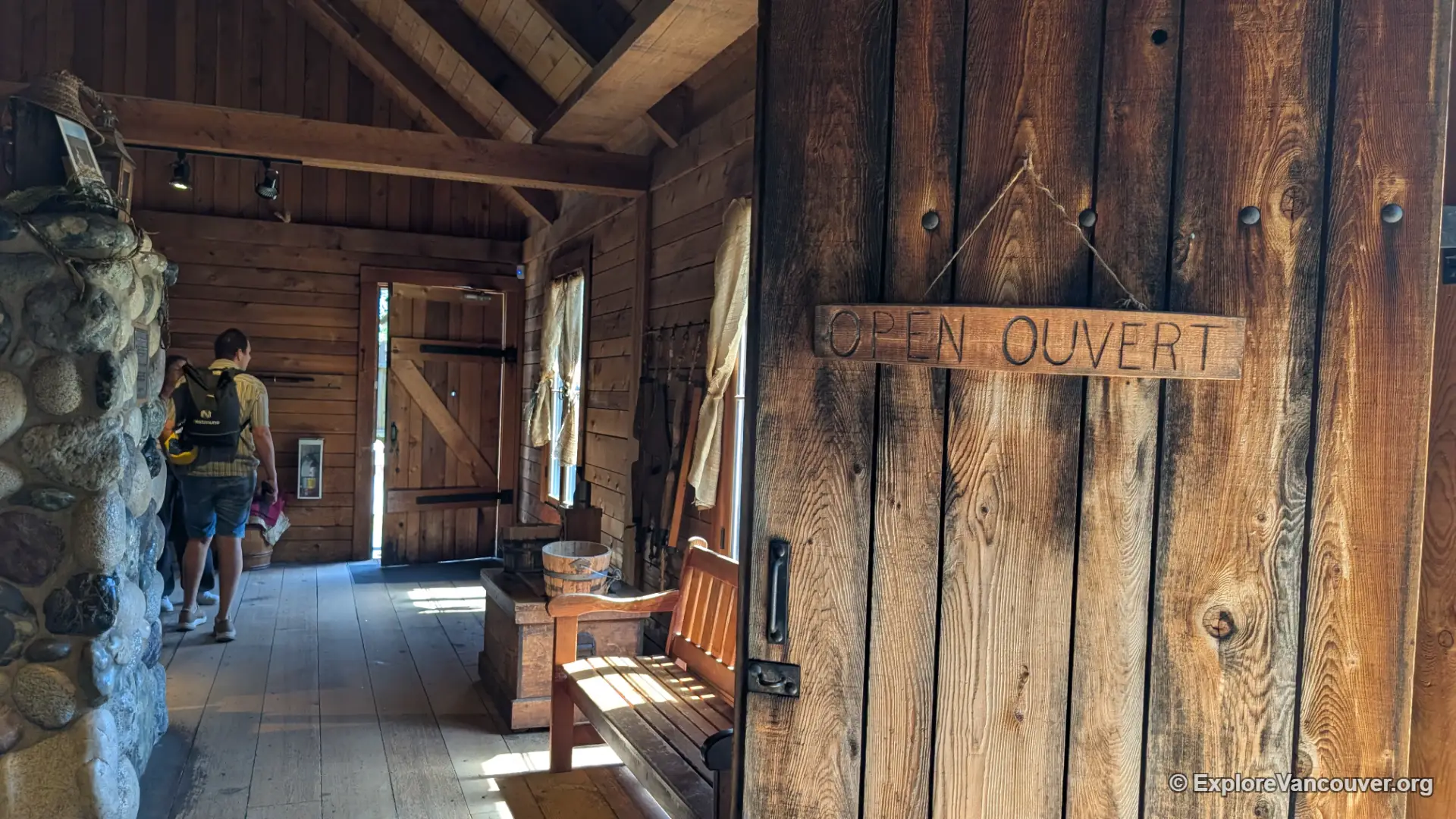 Interior of the cooperage where barrels are made by hand at Fort Langley