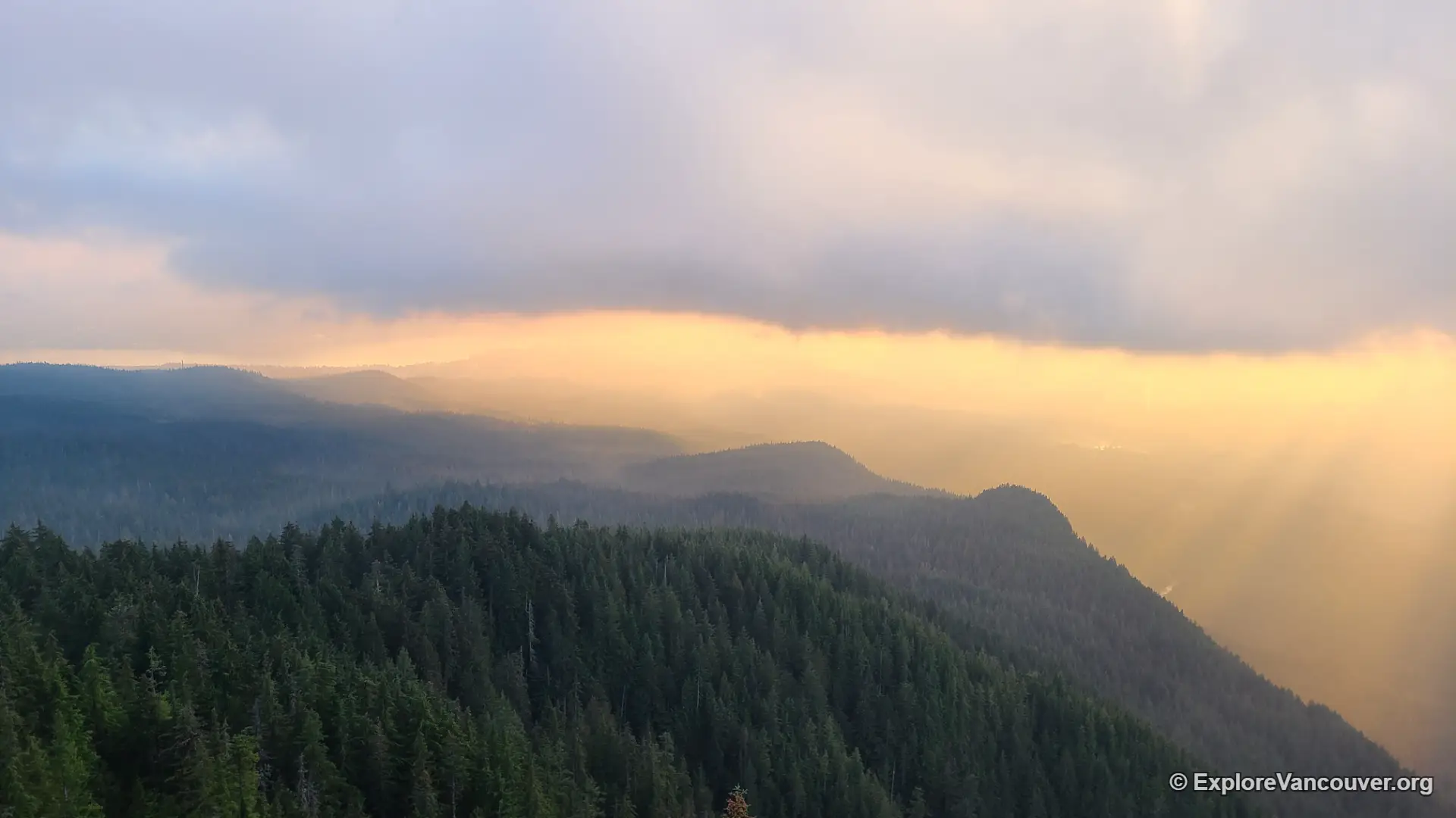 Mount Seymour's peaks seen from the Dog Mountain viewpoint