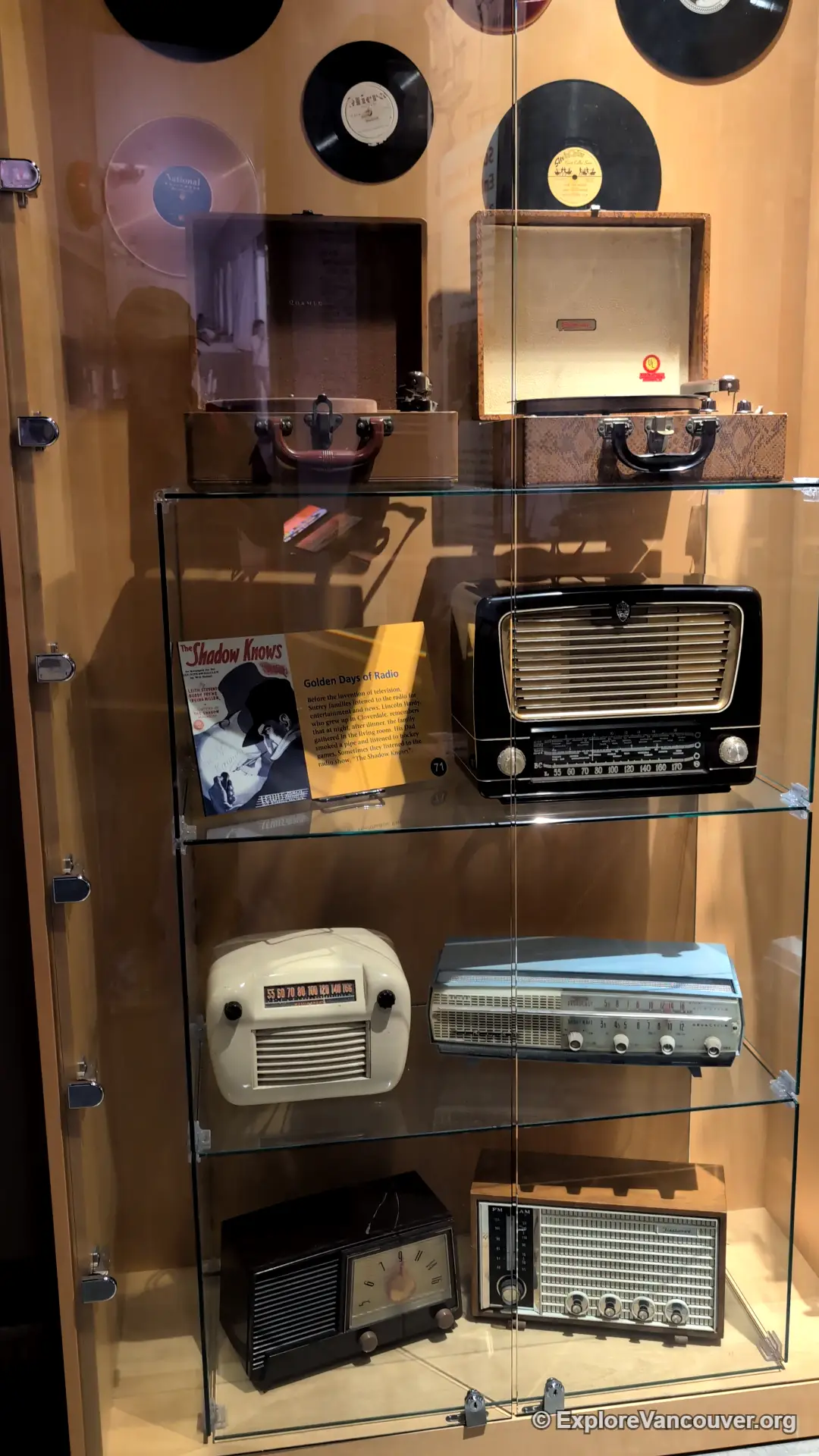 Collection of vintage radios at the Museum of Surrey