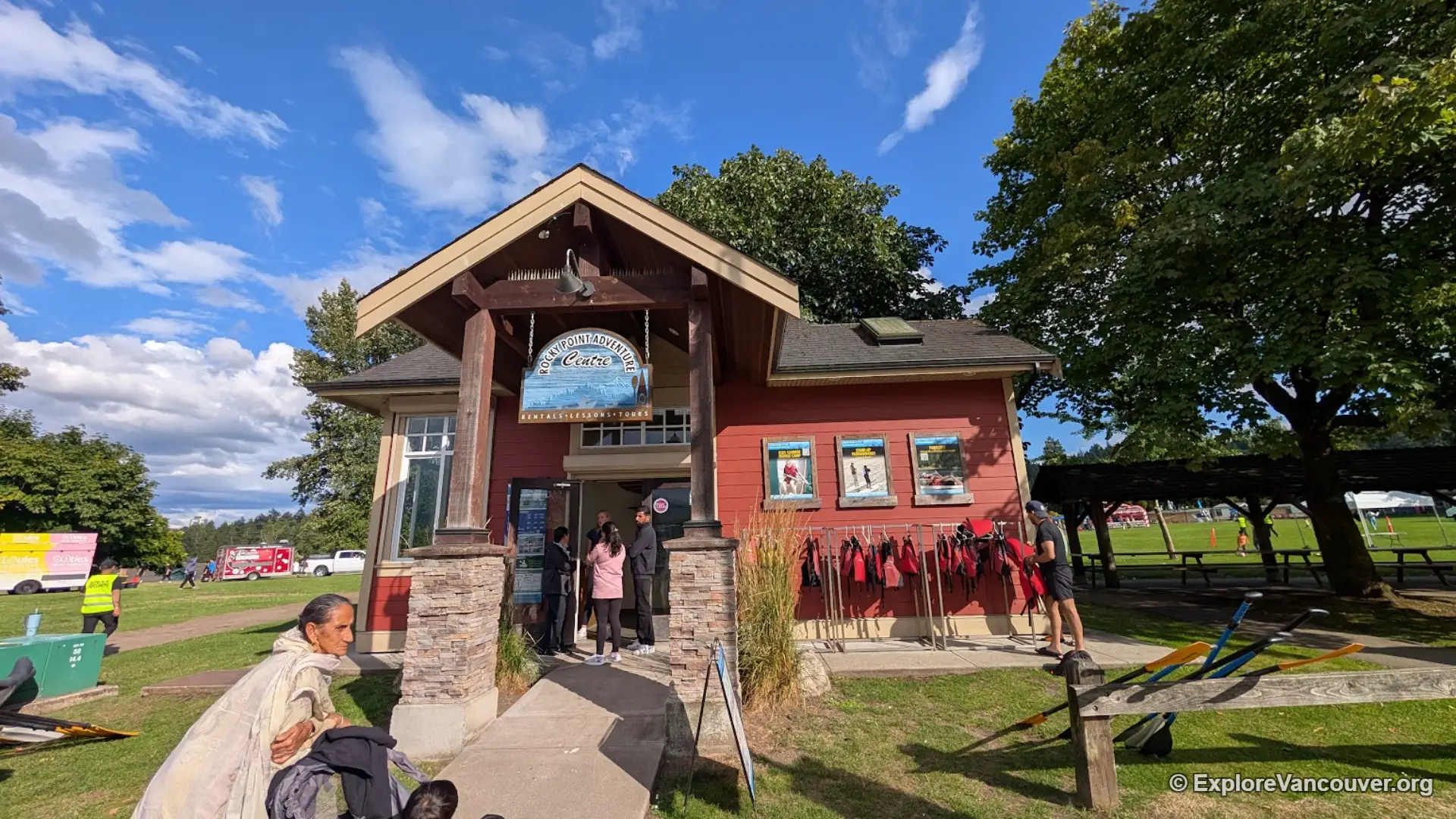 Kayak and paddleboard rental centre at Rocky Point Park