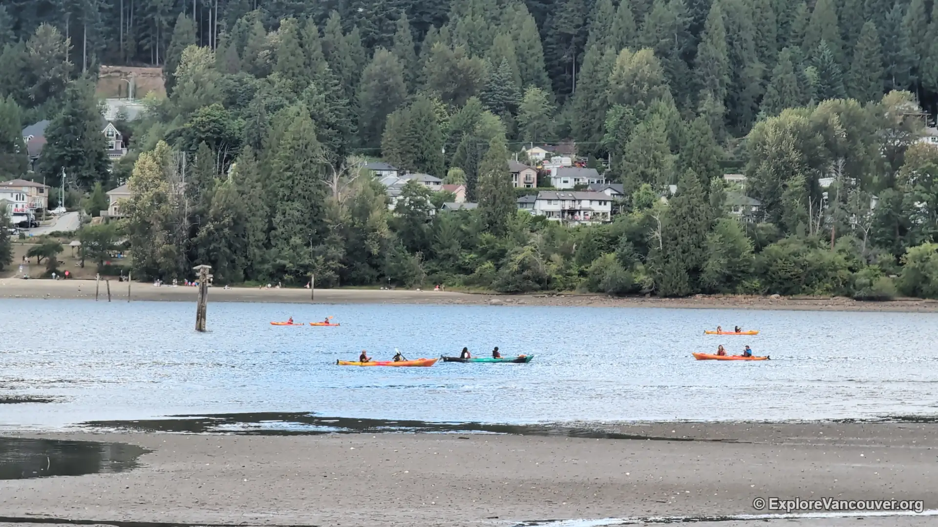Kayaking on the calm water at Rocky Point Park in Port Moody