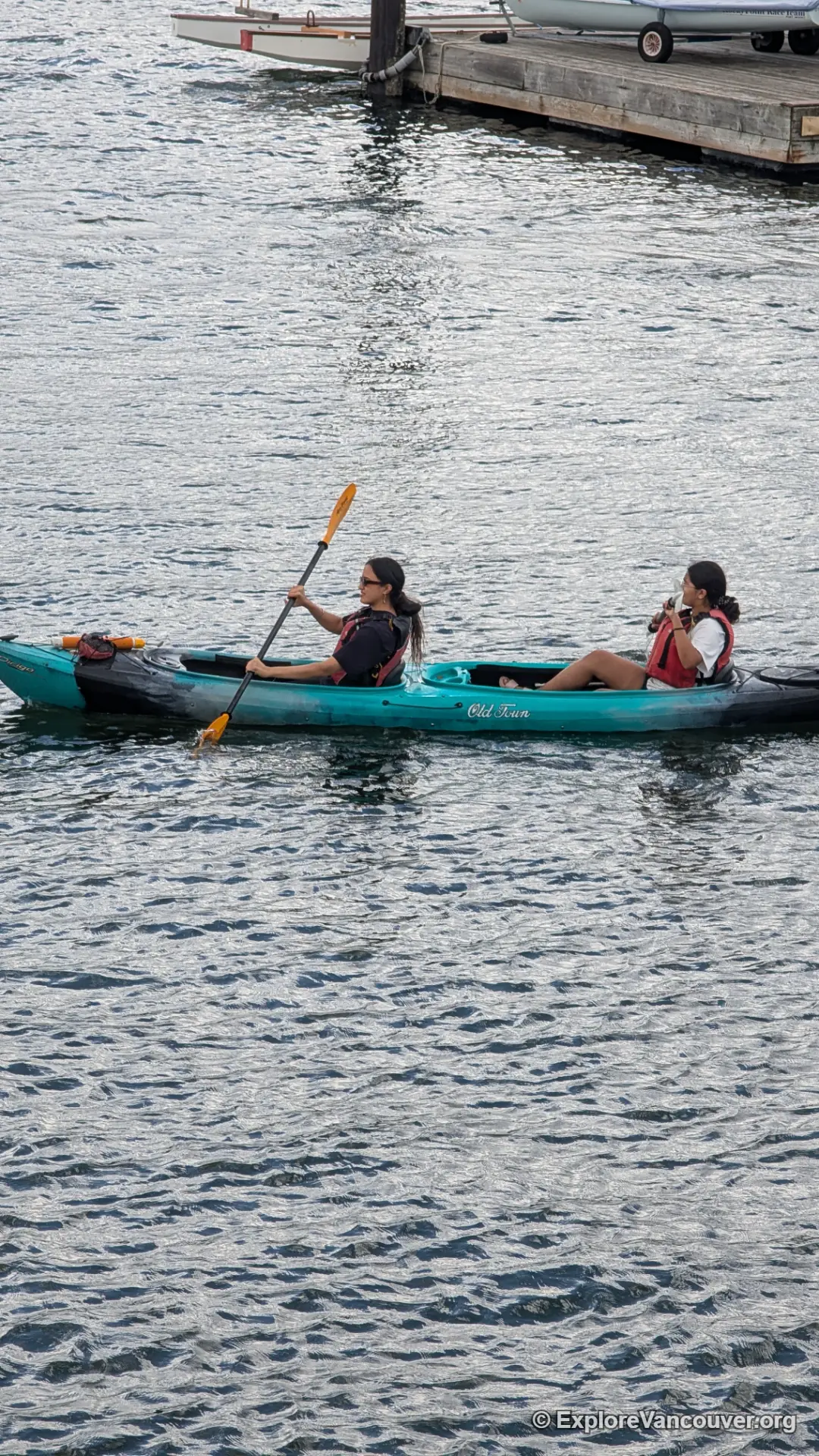 Kayaker on the water near Rocky Point Park, Port Moody