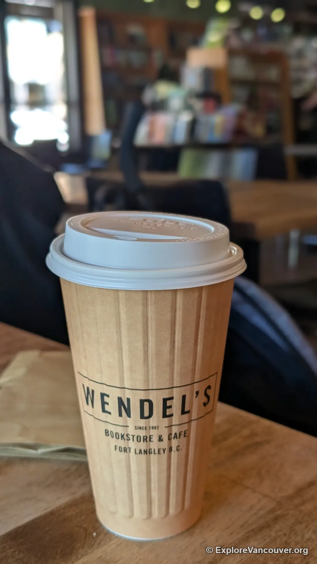 Coffee served at Wendel's Bookstore and Cafe
