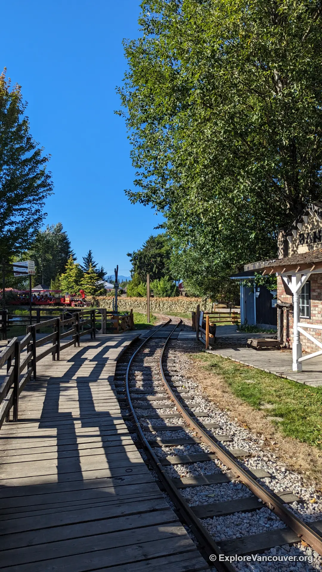 Families lined up for the small train ride at the festival