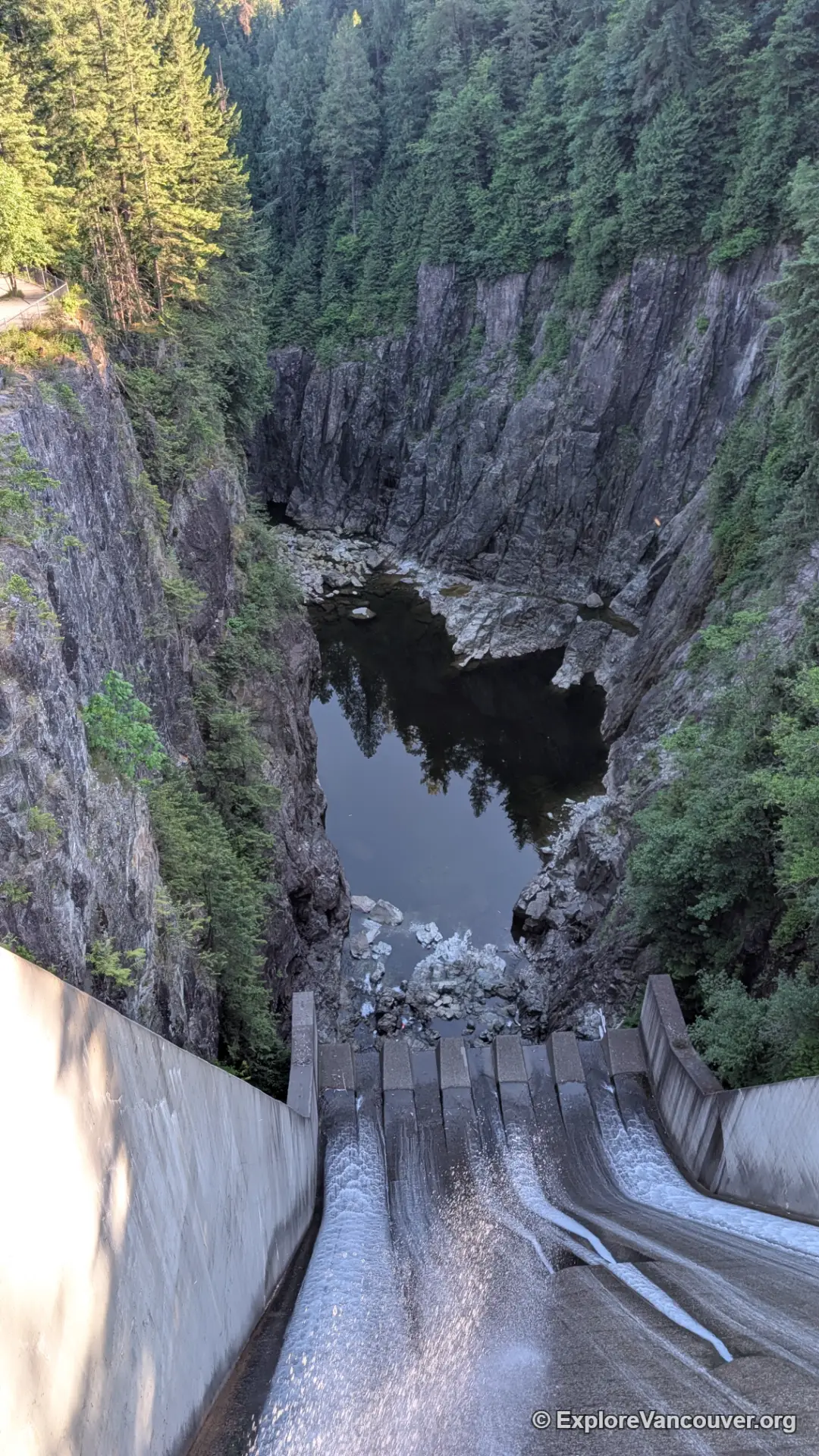 Cleveland Dam viewed from above, North Vancouver