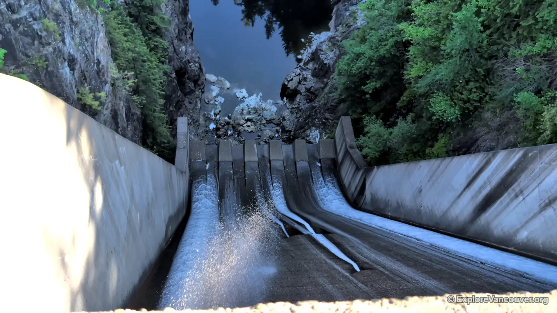 Aerial style view of Cleveland Dam