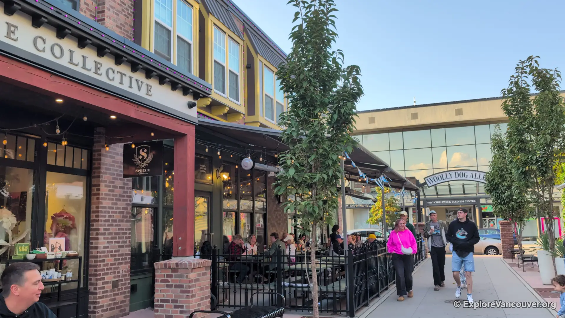 Visitors walking through District 1881's pedestrian lanes