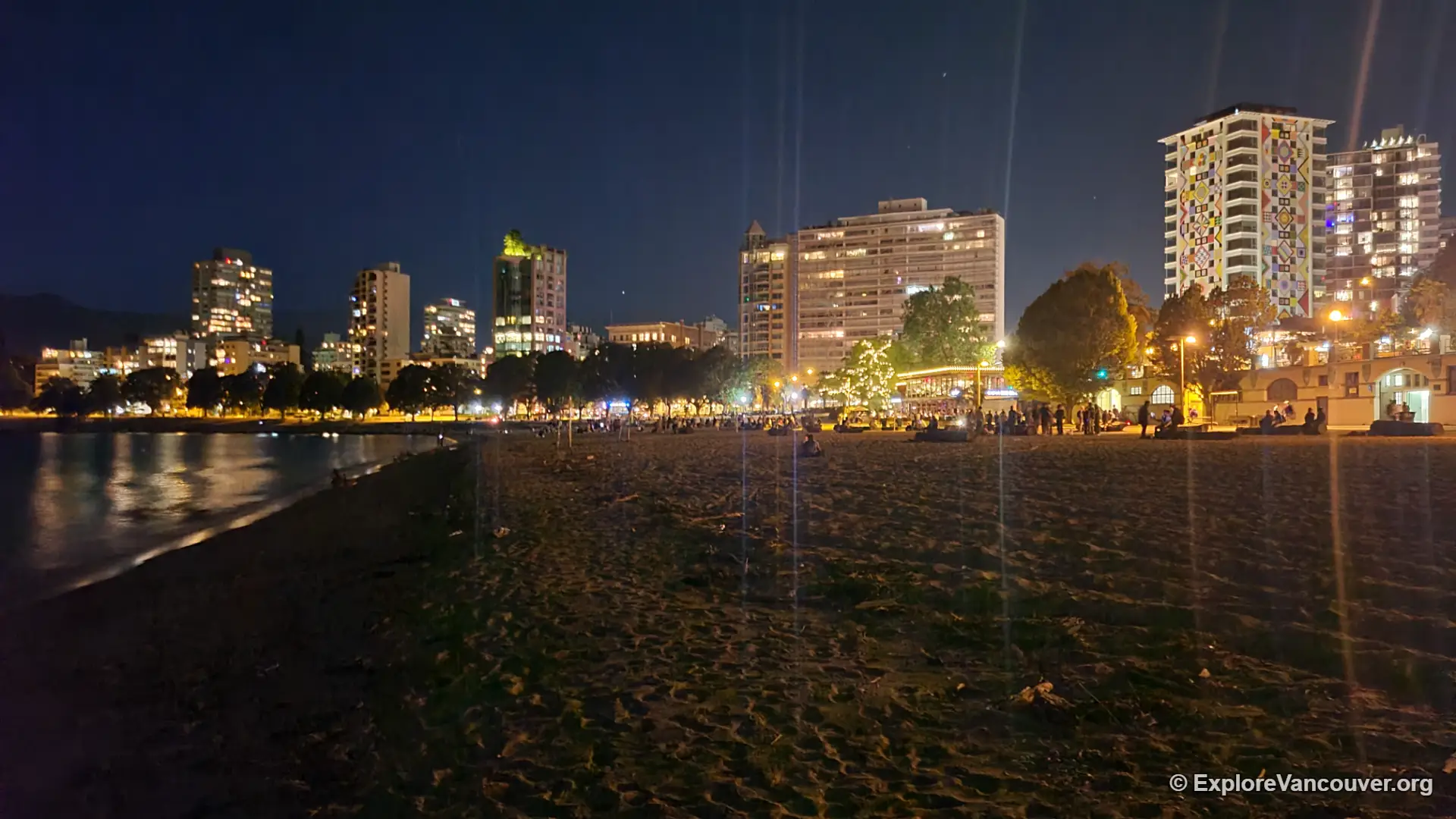 English Bay Beach at night