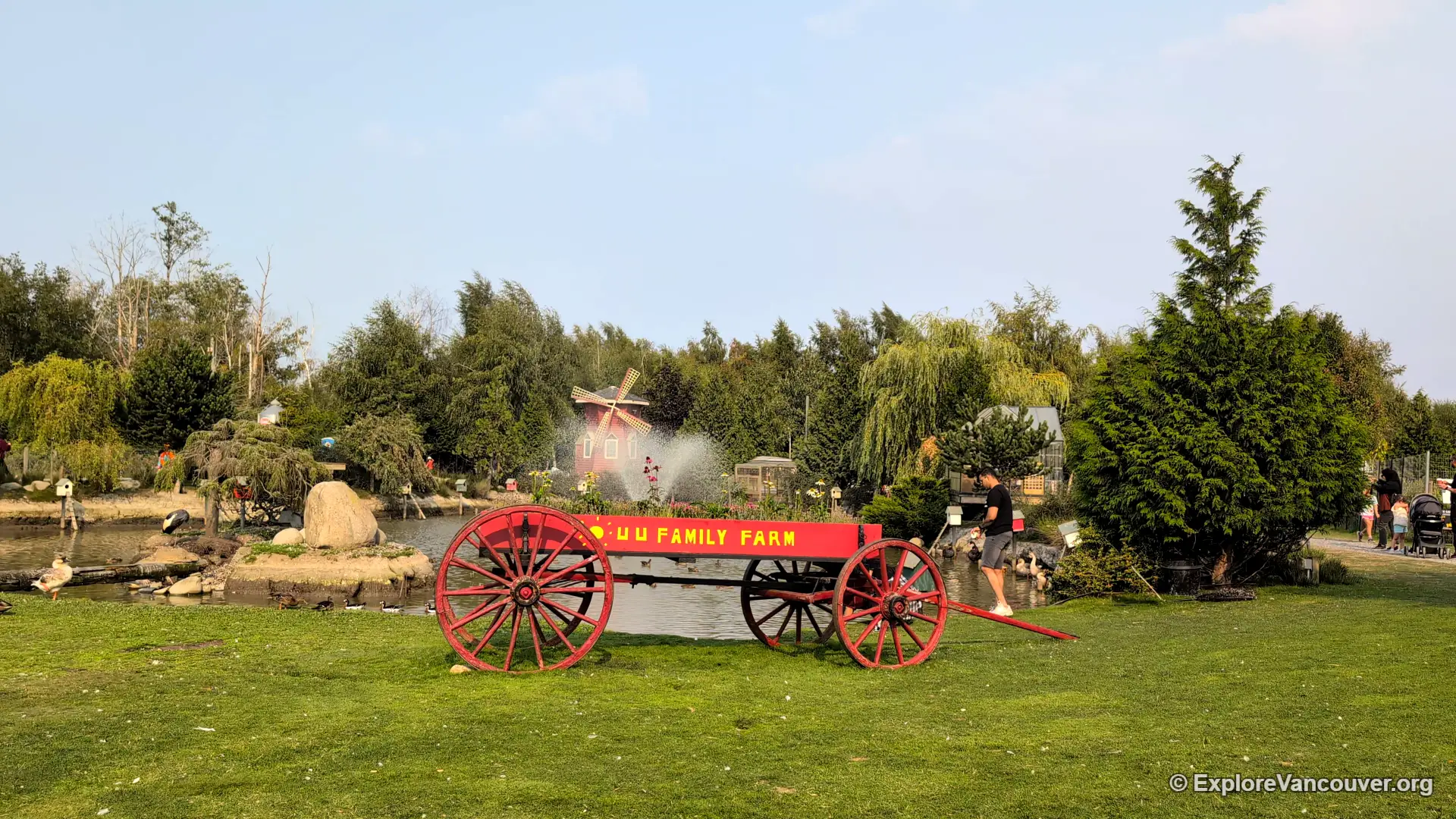 Tractor photo display at UU Family Farm in Richmond BC