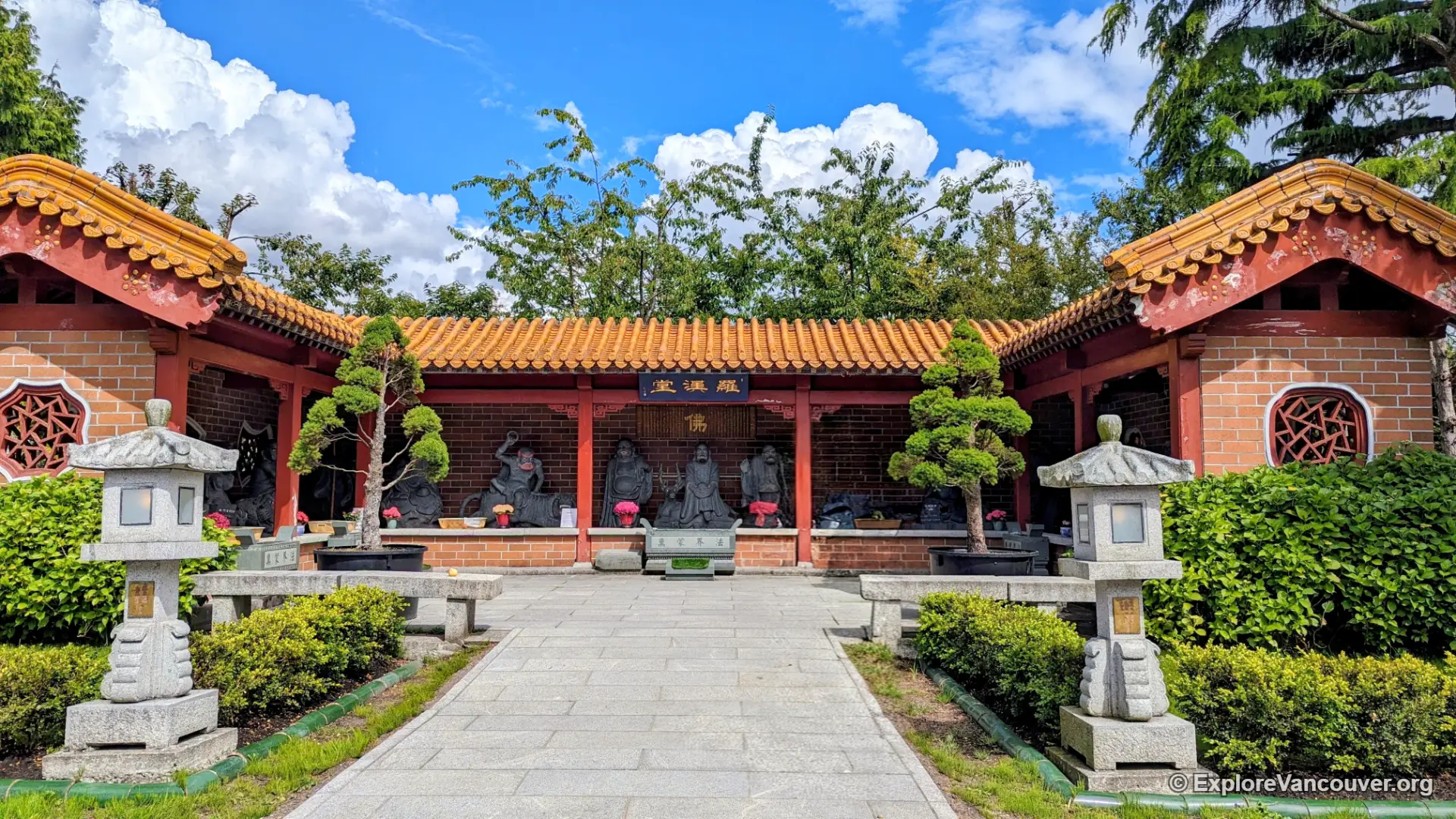 Courtyard at the International Buddhist Temple in Richmond BC