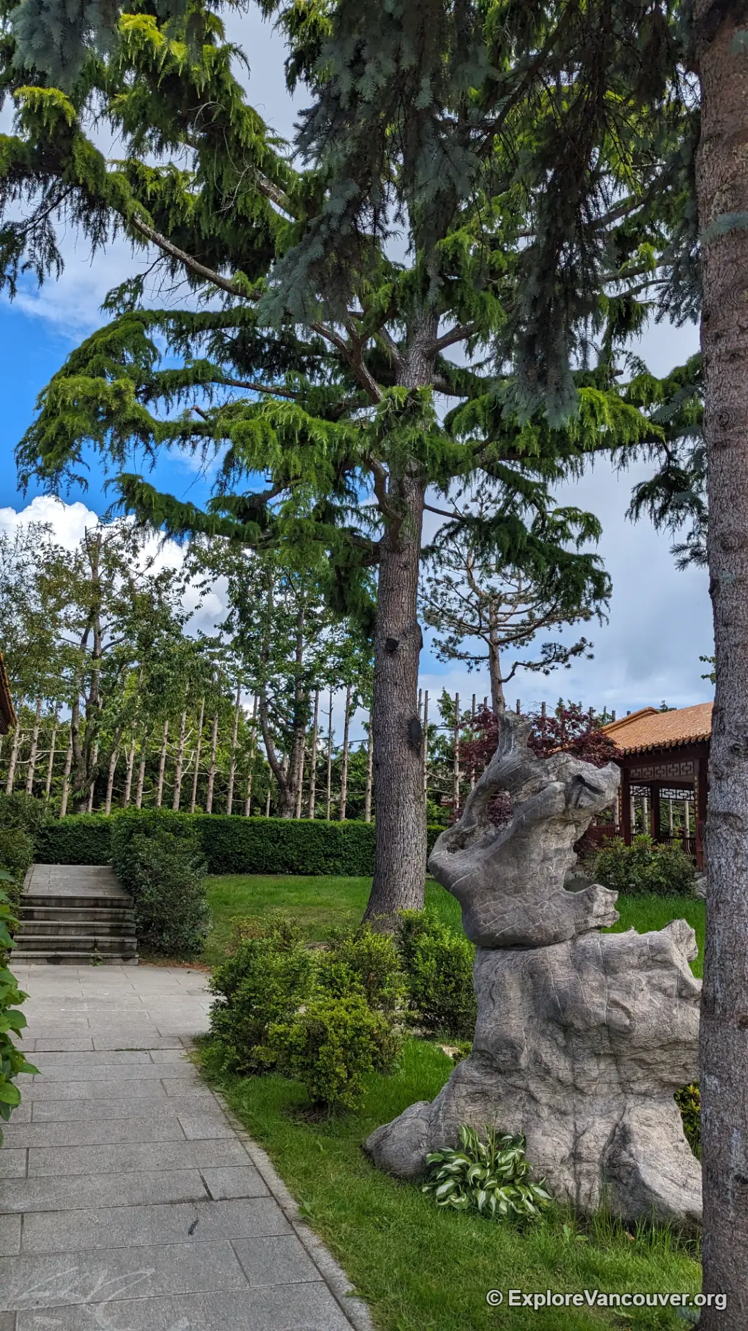Temple garden path at the International Buddhist Temple in Richmond BC