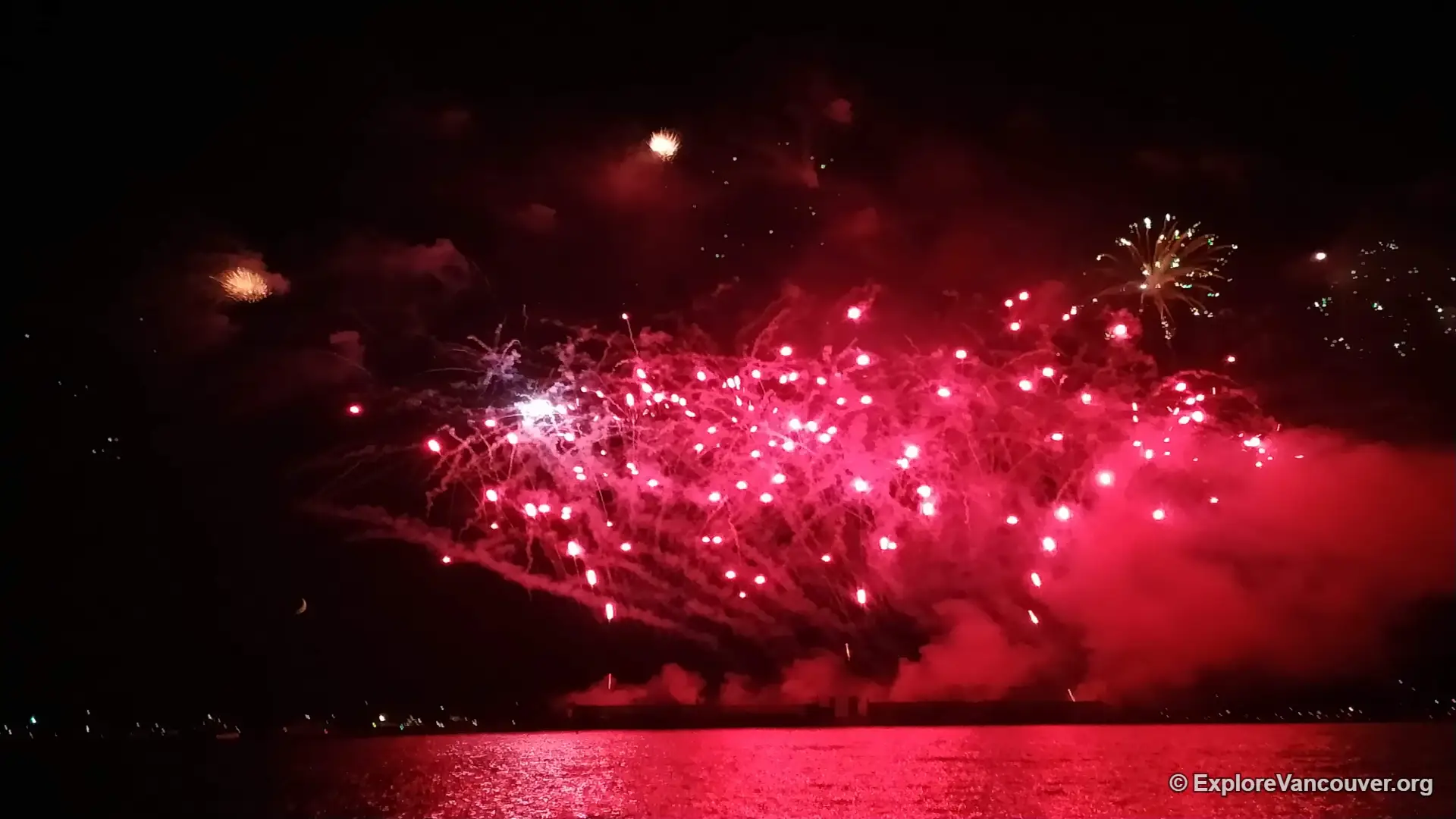 Watching fireworks from English Bay Beach