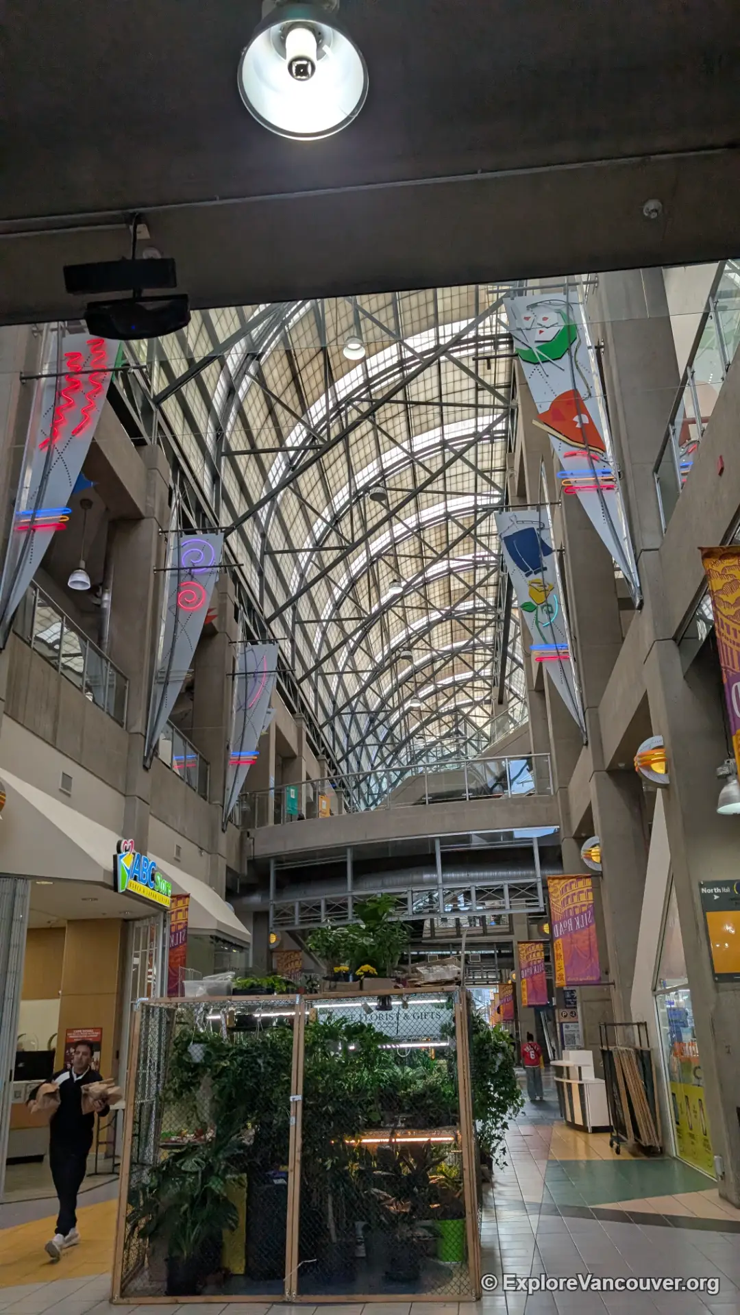 Walkway inside International Village Mall in Vancouver